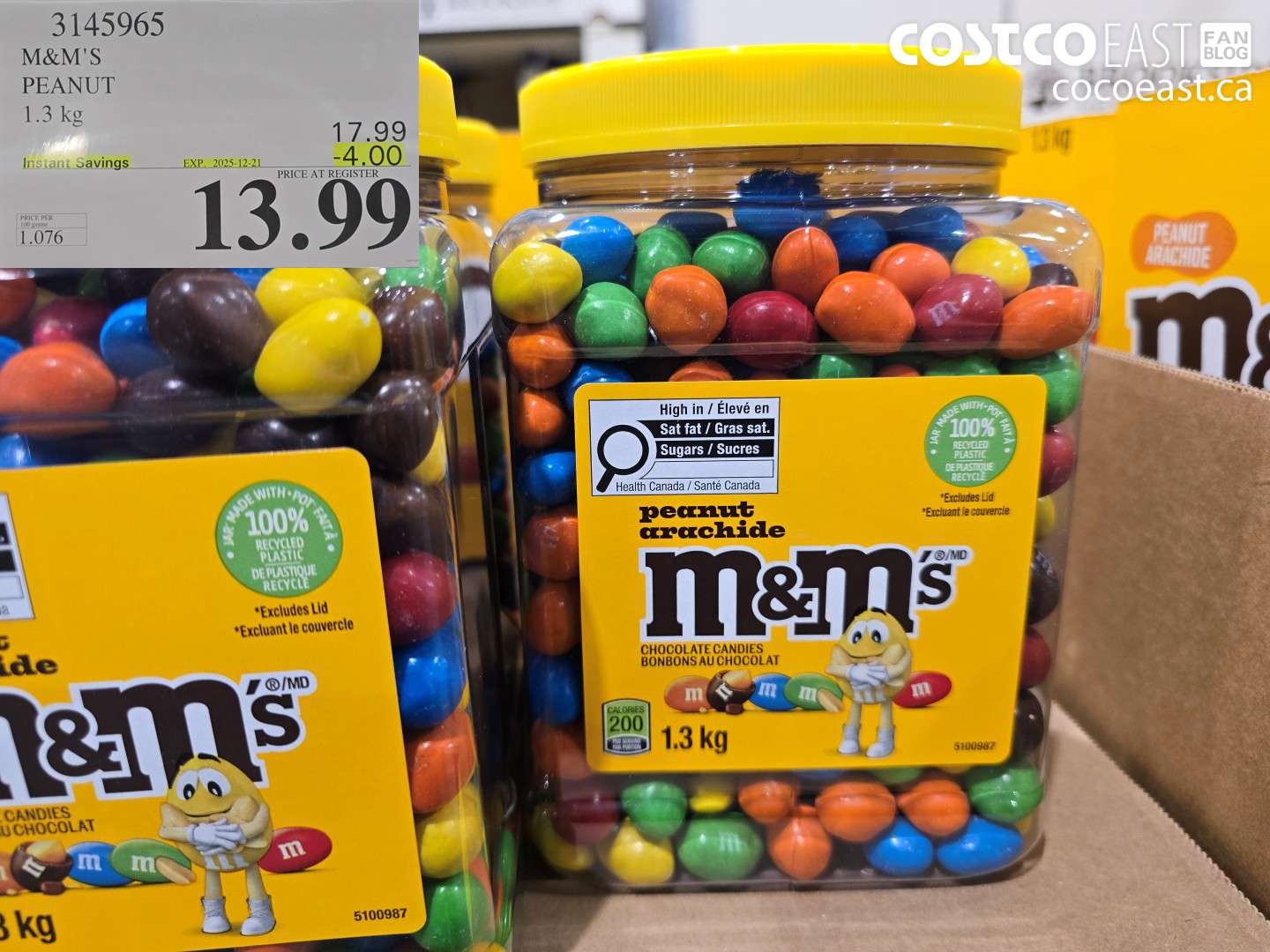 3145965 M&M PEANUT 1.3 KG ($4.00 INSTANT SAVINGS EXPIRES ON 2025-12-21) $13.99