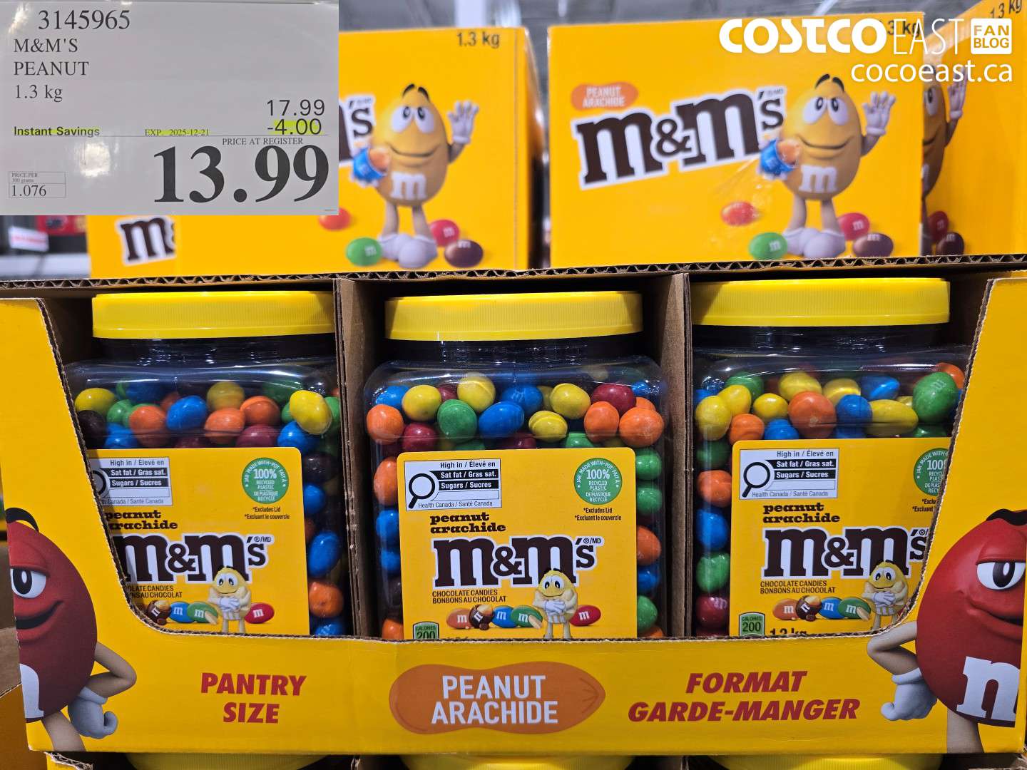 3145965 M&M PEANUT 1.3 KG ($4.00 INSTANT SAVINGS EXPIRES ON 2025-12-21) $13.99