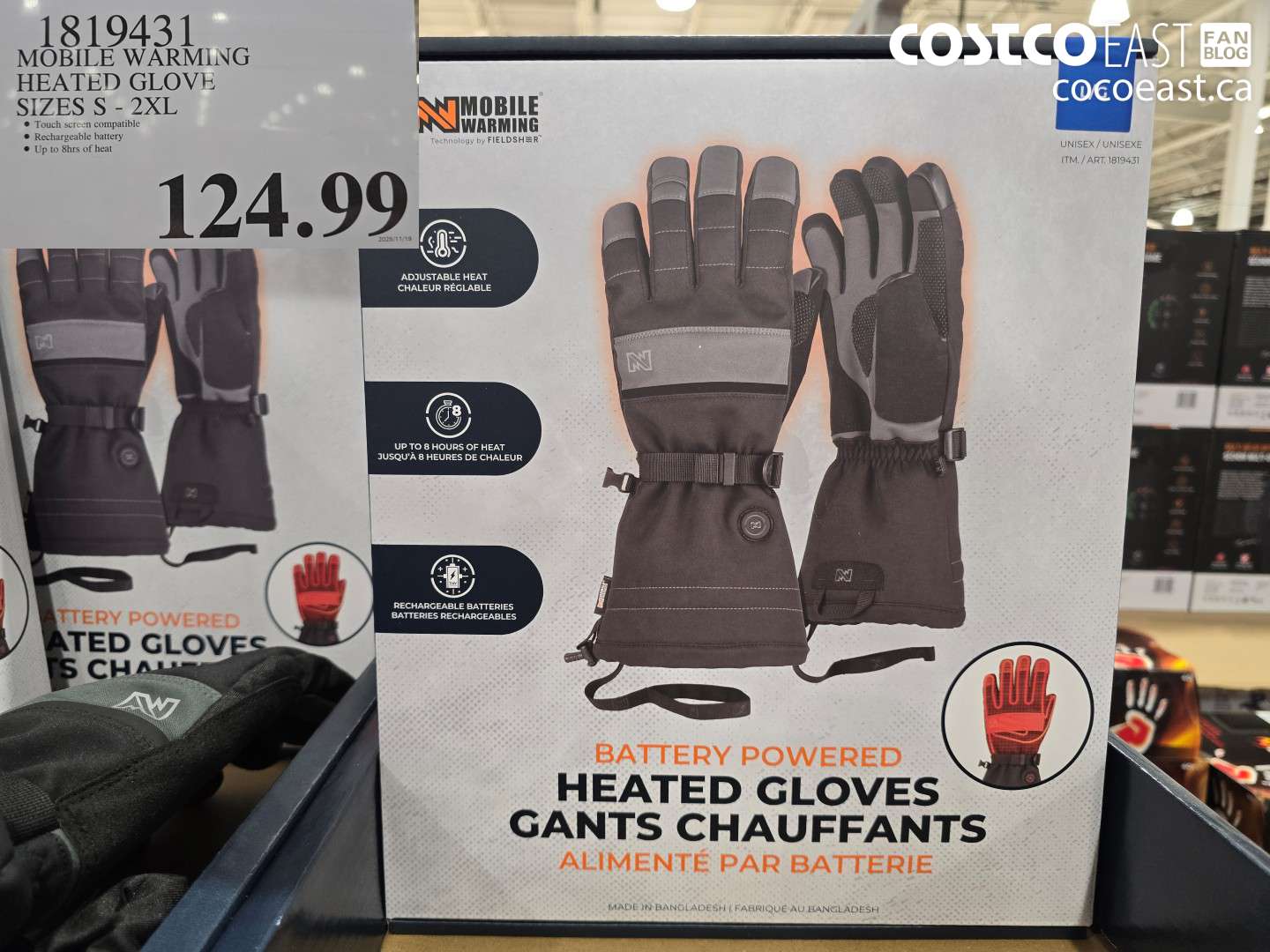 1819431 MOBILE WARMING HEATED GLOVE SIZES S - 2XL $124.99