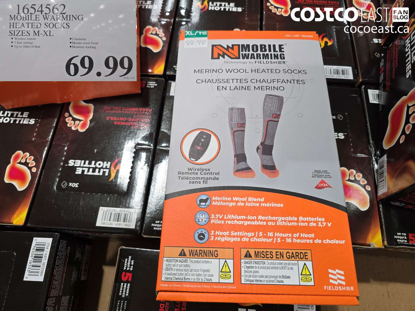 1654562 MOBILE WARMING HEATED SOCKS SIZES M-XL $69.99