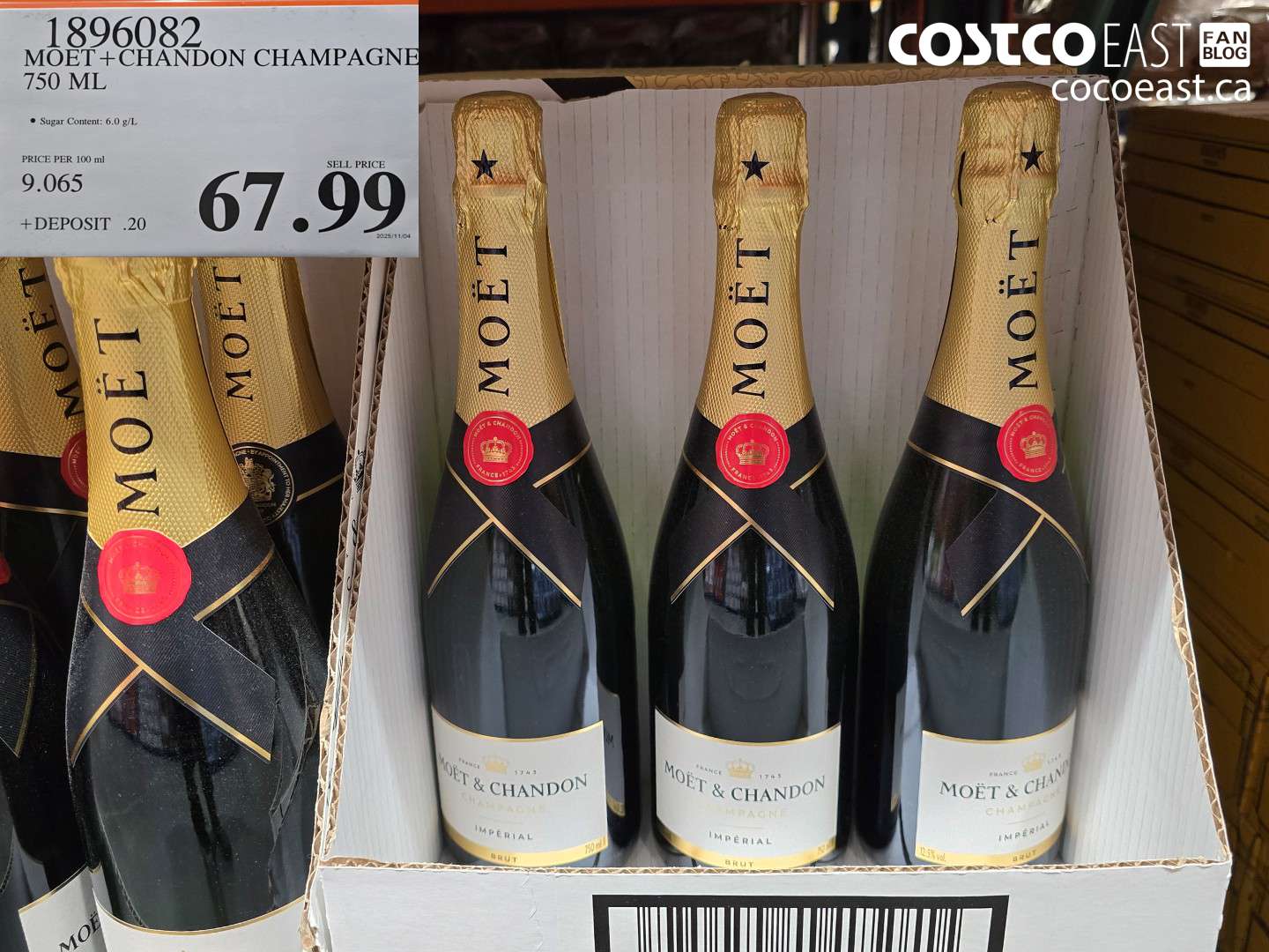 1896082 MOET+CHANDON CHAMPAGNE 750 ML $67.99