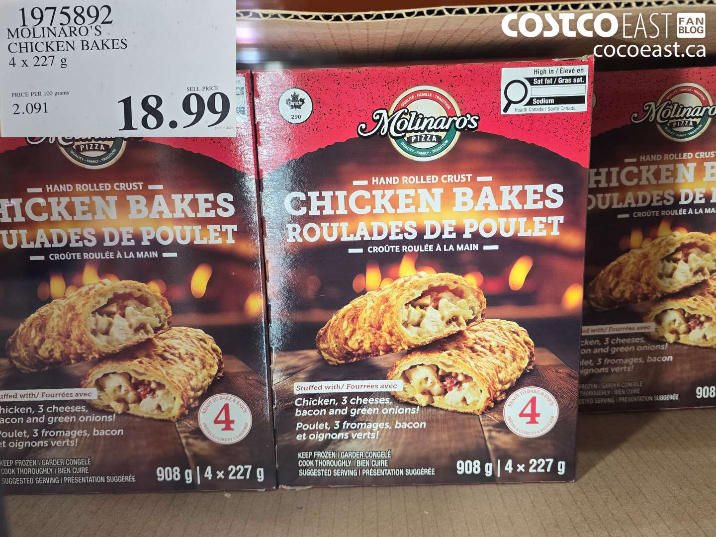 1975892 MOLINARO'S CHICKEN BAKES 4 x 227 G $18.99