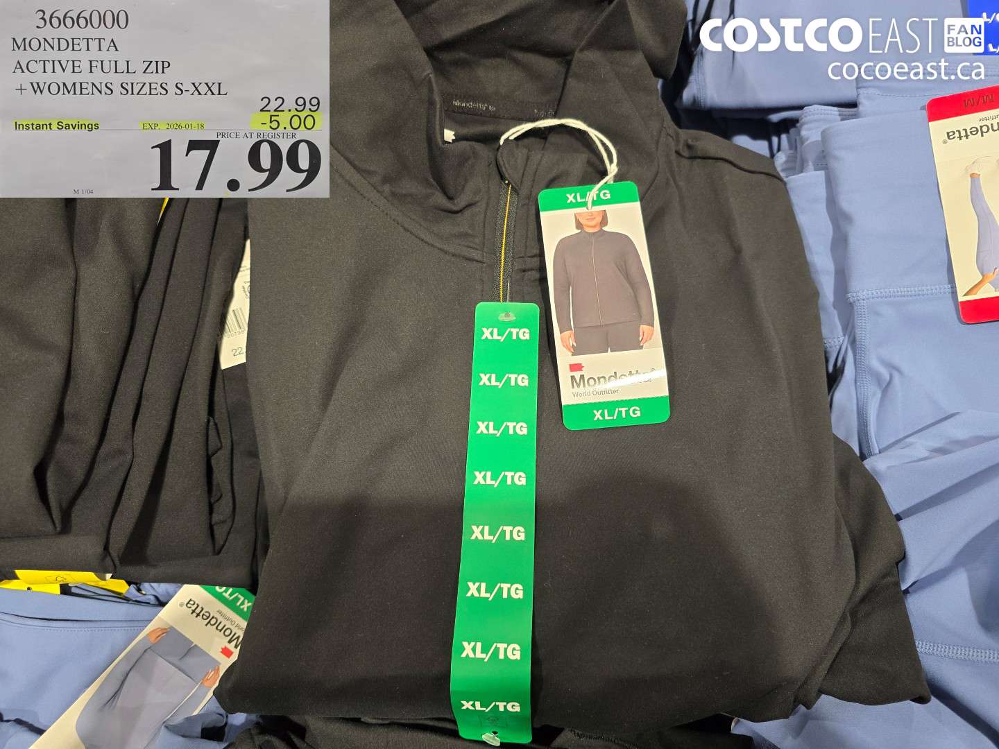 3666000 MONDETTA ACTIVE FULL ZIP +WOMENS SIZES S-XXL ($5.00 INSTANT SAVINGS EXPIRES ON 2026-01-18) $17.99