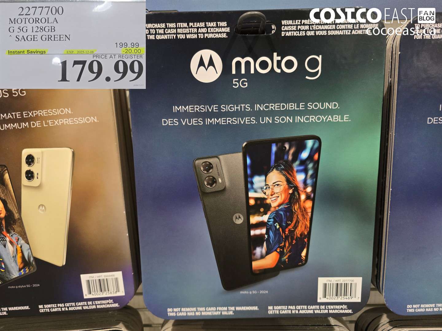 2277700 MOTOROLA G 5G 128GB SAGE GREEN ($20.00 INSTANT SAVINGS EXPIRES ON 2025-12-08) $179.99