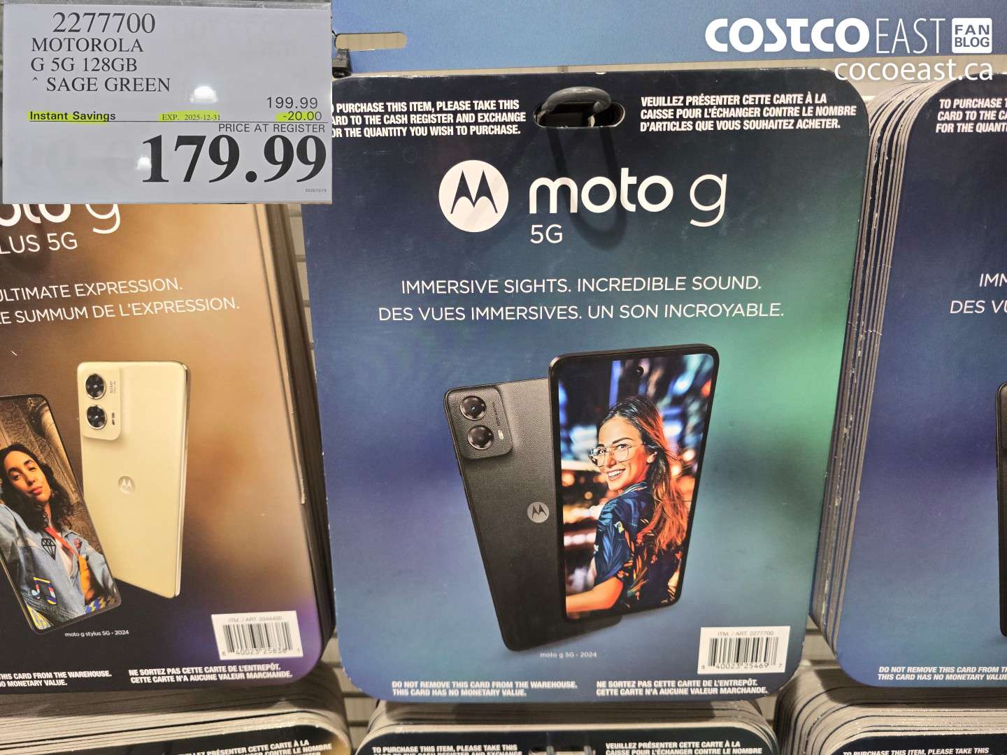2277700 MOTOROLA G 5G 128GB SAGE GREEN ($20.00 INSTANT SAVINGS EXPIRES ON 2025-12-31) $179.99