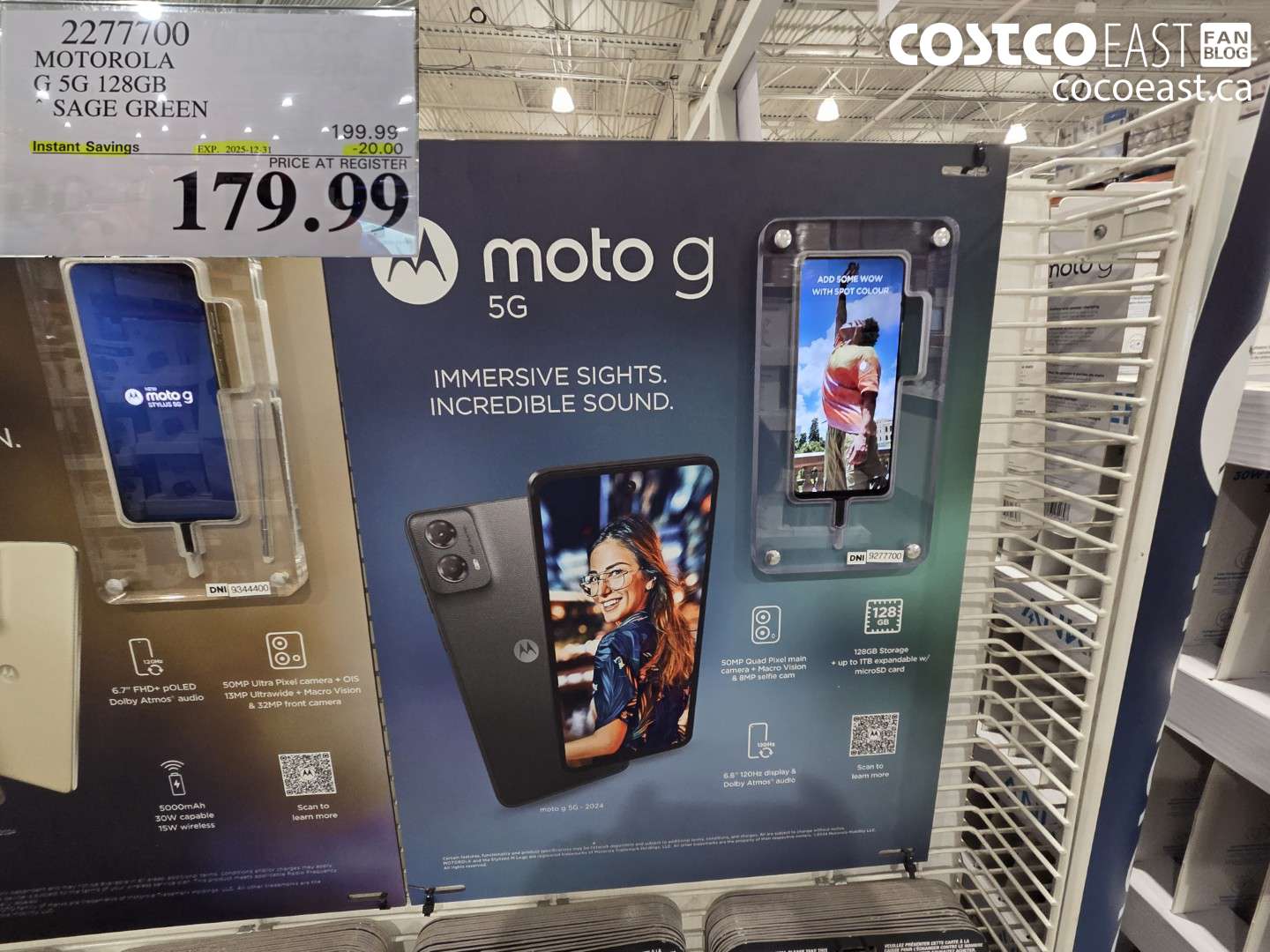 2277700 MOTOROLA G 5G 128GB SAGE GREEN ($20.00 INSTANT SAVINGS EXPIRES ON 2025-12-31) $179.99