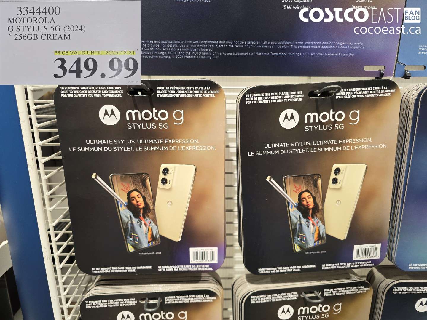 3344400 MOTOROLA G STYLUS 5G (2024) * 256GB CREAM $349.99