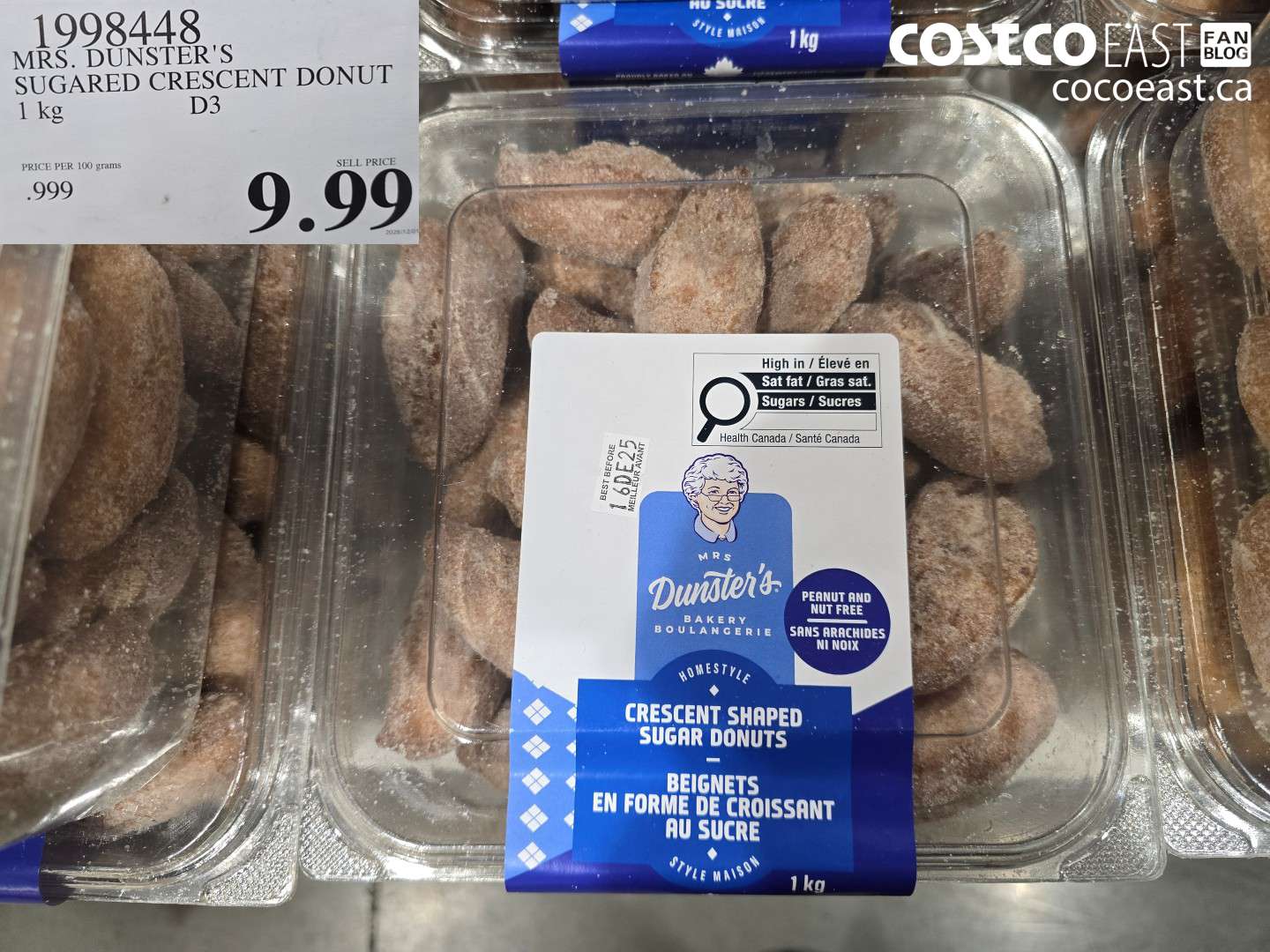 1998448 MRS. DUNSTER'S SUGARED CRESECENT DONUT 1 KG $9.99