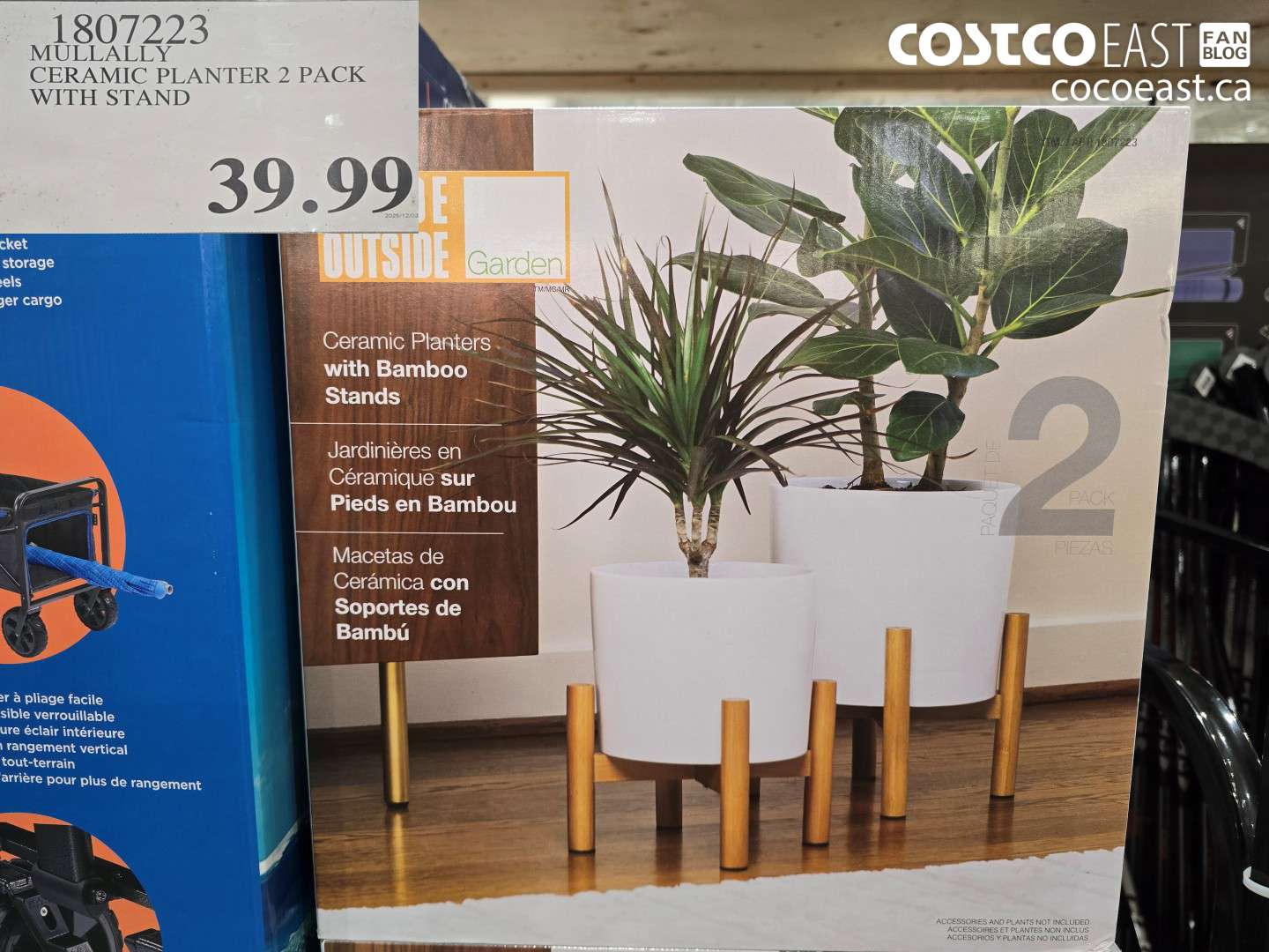 1807223 MULLALLY CERAMIC PLANTER 2 PACK WITH STAND $39.99