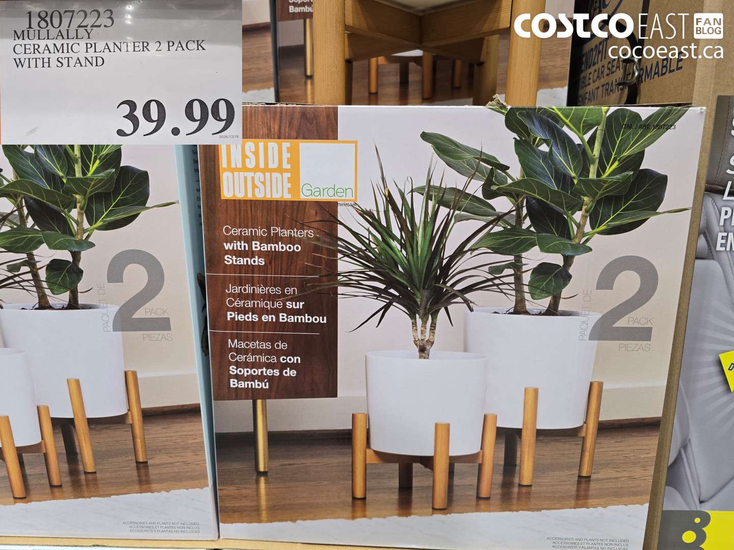 1807223 MULLALLY CERAMIC PLANTER 2 PACK WITH STAND $39.99