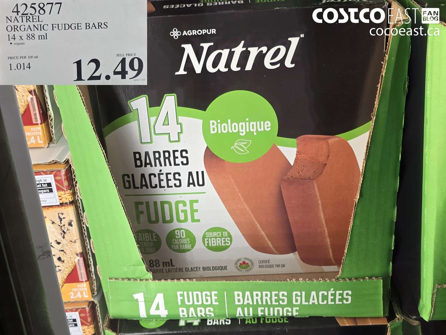 425877 NATREL ORGANIC FUDGE BARS 14 x 88 ML $12.49