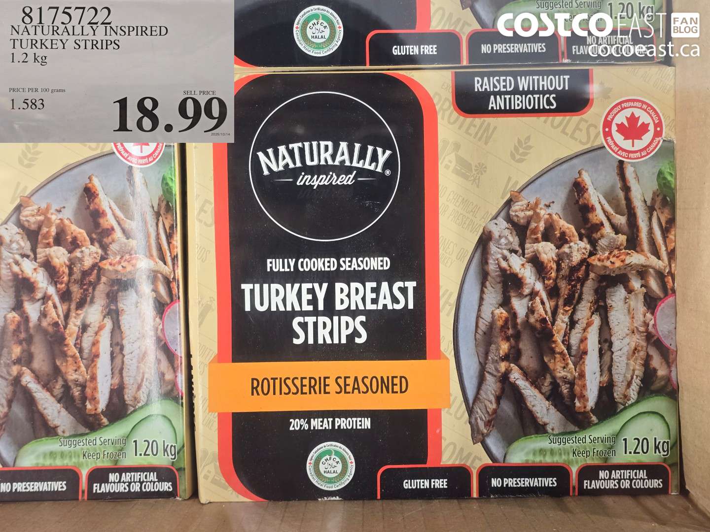 8175722 NATURALLY INSPIRED TURKEY STRIPS 1.2 KG $18.99