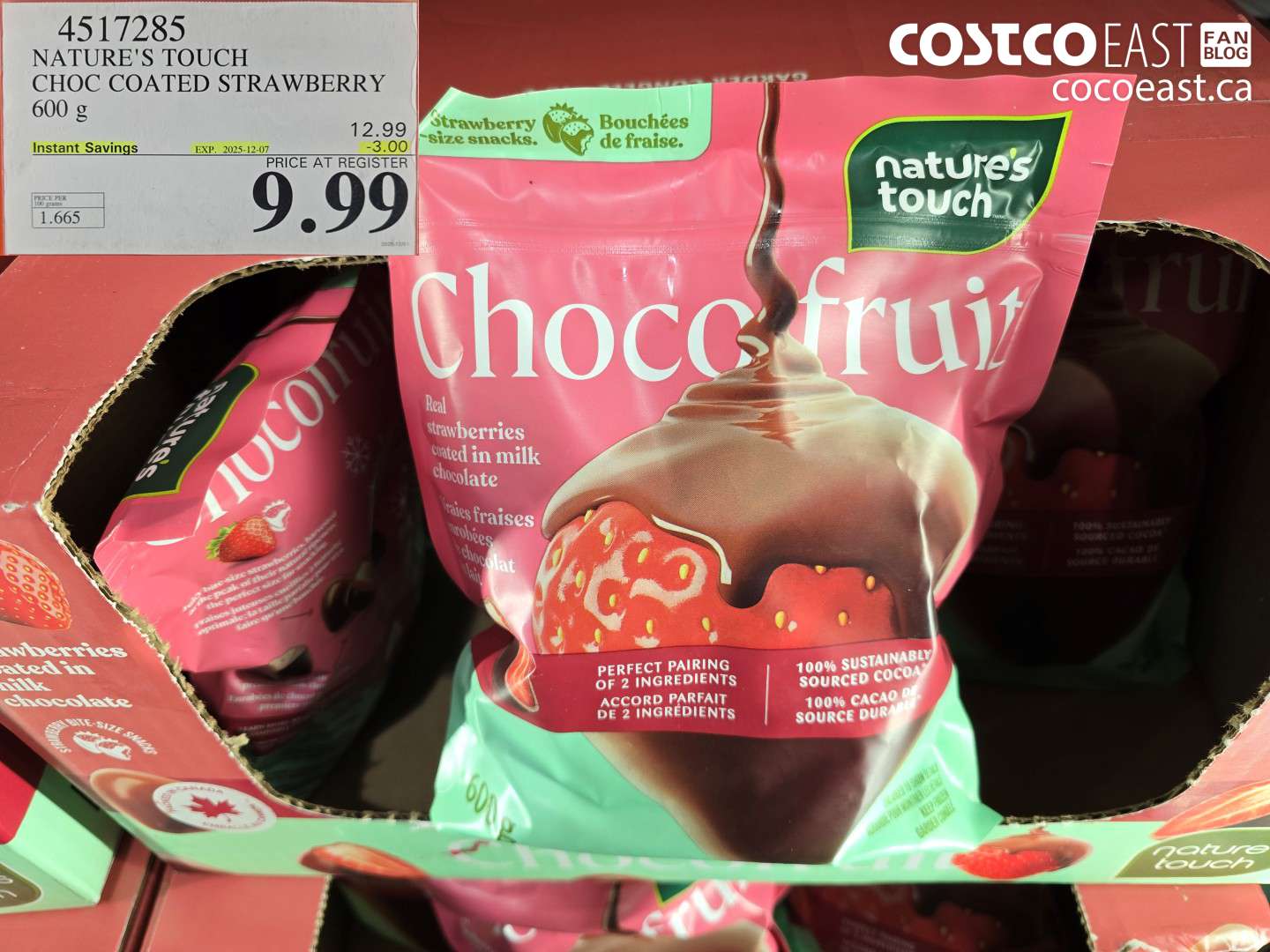 4517285 NATURE'S TOUCH CHOC COVERED STRAWBERRY 600 g ($3.00 INSTANT SAVINGS EXPIRES ON 2025-12-07) $9.99