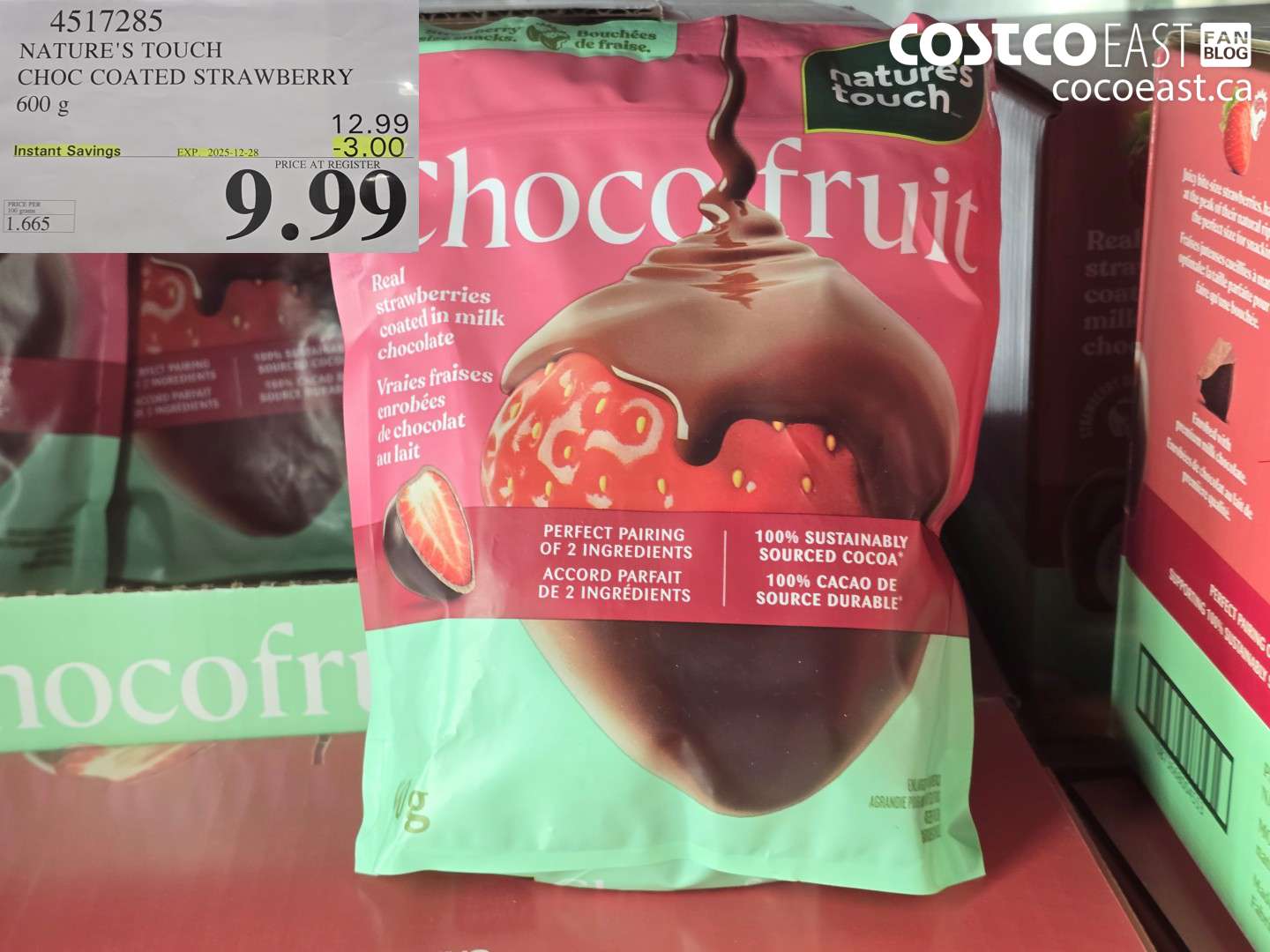 4517285 NATURE'S TOUCH CHOC COVERED STRAWBERRY 600 g ($3.00 INSTANT SAVINGS EXPIRES ON 2025-12-28) $9.99