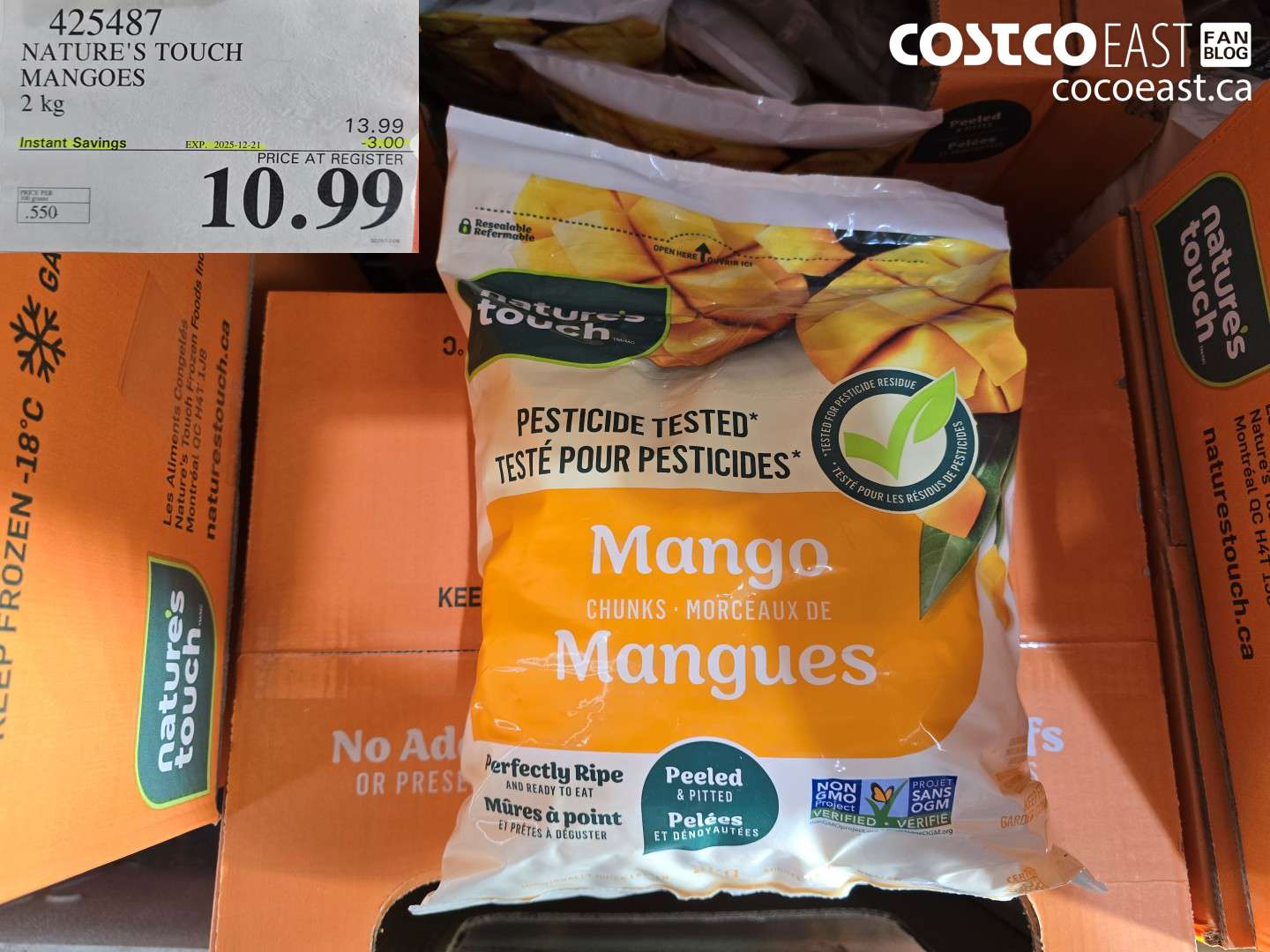 425487 NATURE'S TOUCH MANGOES 2 kg ($3.00 INSTANT SAVINGS EXPIRES ON 2025-12-21) $10.99