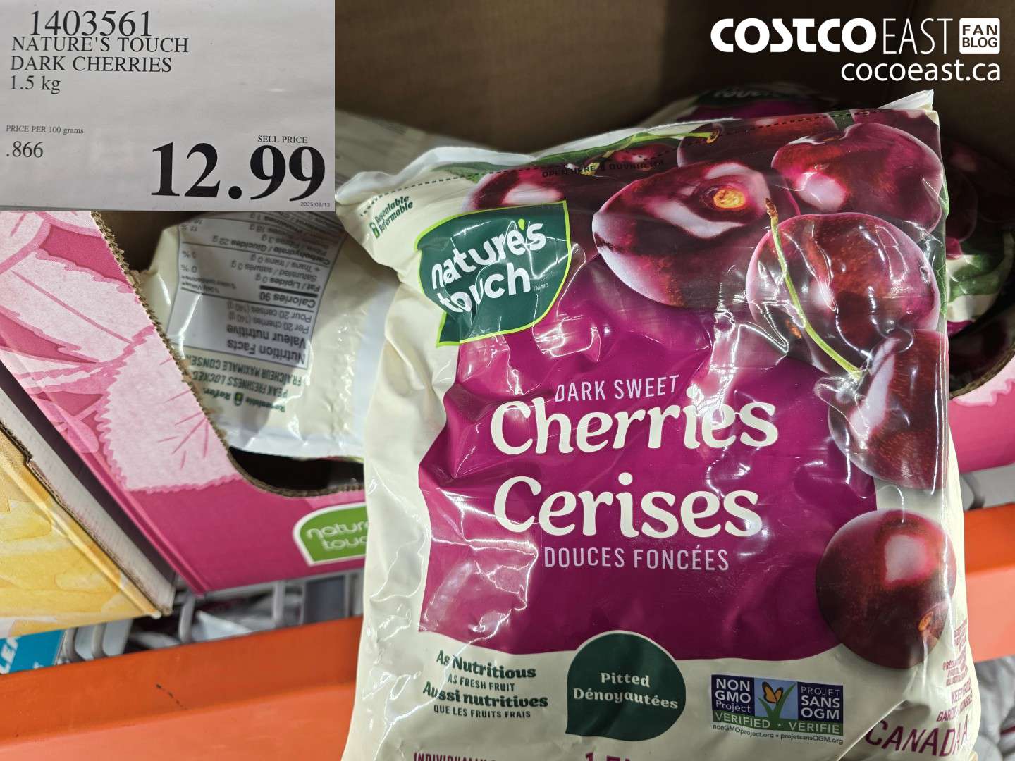 1403561 NATURE'S TOUCH ORGANIC CHERRIES 1.5 KG $12.99