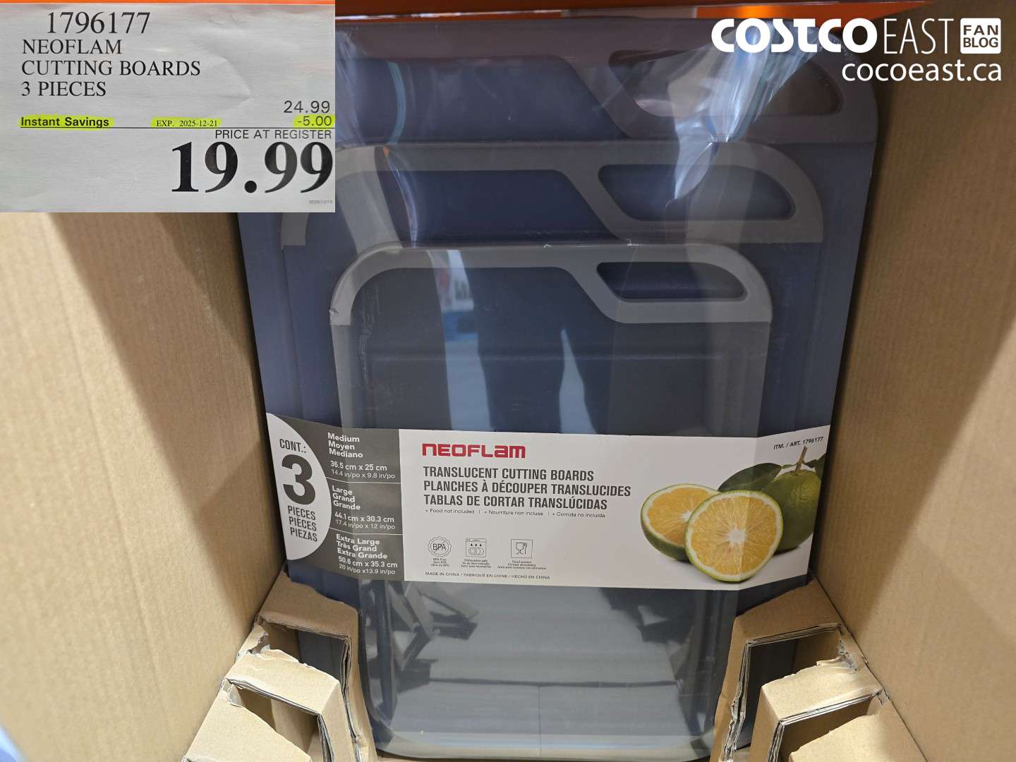 1796177 NEOFLAM CUTTING BOARDS 3 PIECES ($5.00 INSTANT SAVINGS EXPIRES ON 2025-12-21) $19.99