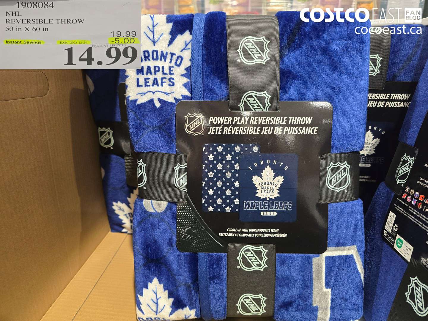 1908084 NHL REVERSIBLE THROW 50 in X 60 in ($5.00 INSTANT SAVINGS EXPIRES ON 2025-12-24) $14.99