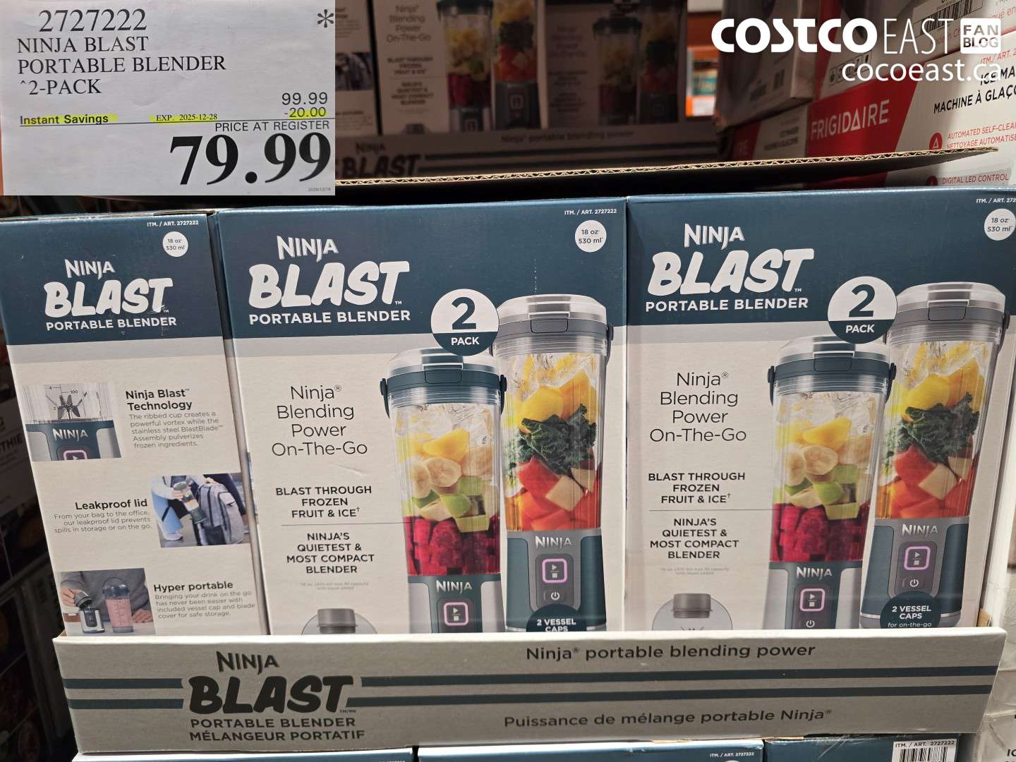 2727222 NINJA BLAST PORTABLE BLENDER 2-PACK ($20.00 INSTANT SAVINGS EXPIRES ON 2025-12-28) $79.99