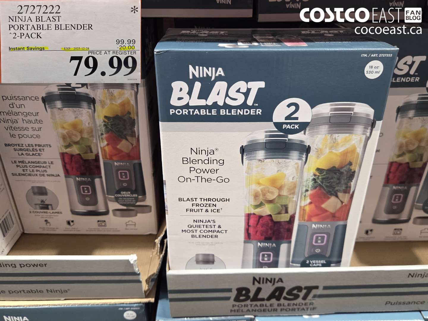 2727222 NINJA BLAST PORTABLE BLENDER 2-PACK ($20.00 INSTANT SAVINGS EXPIRES ON 2025-12-28) $79.99