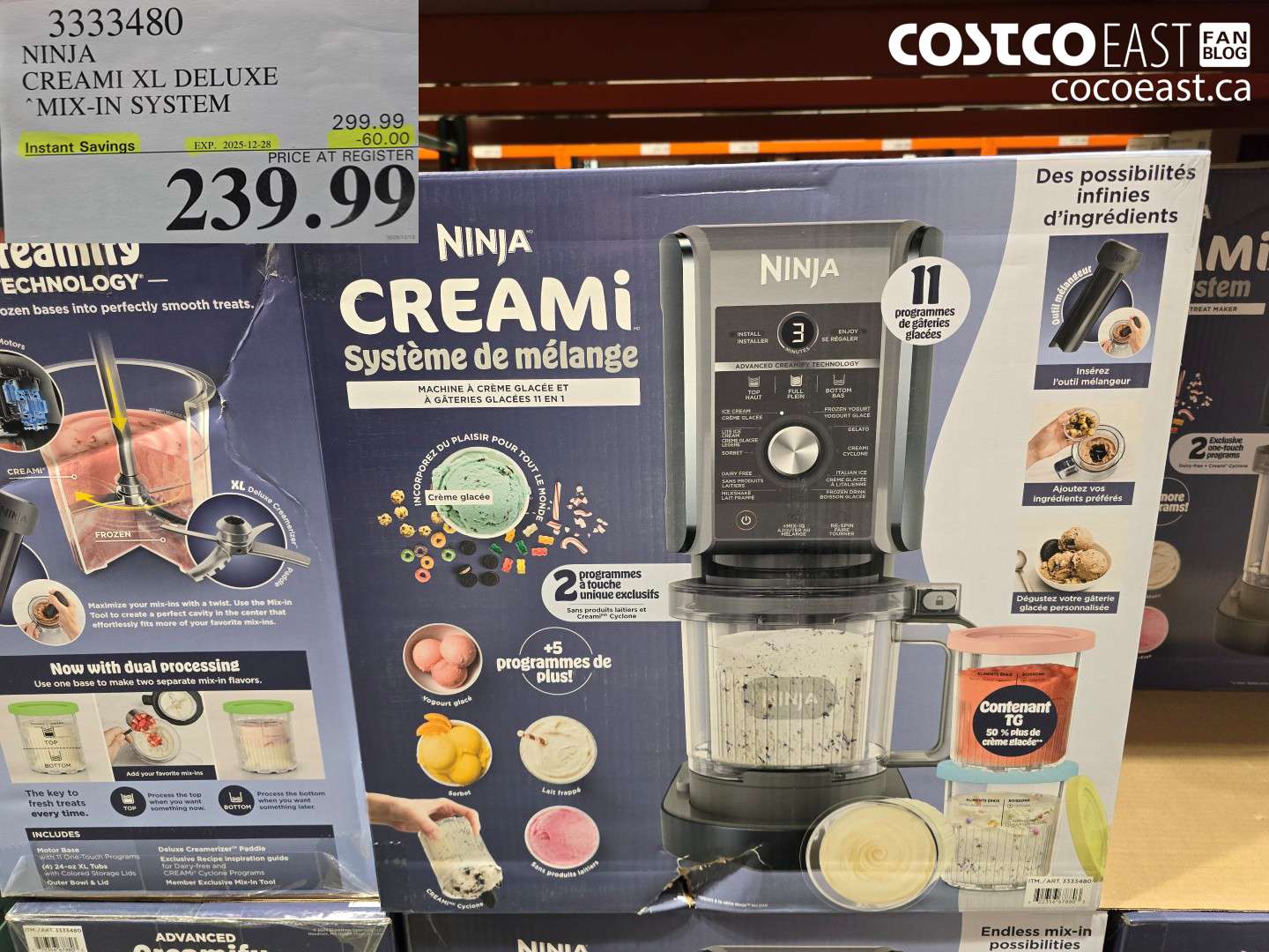 3333480 NINJA CREAMI XL DELUXE MIX-IN SYSTEM ($60.00 INSTANT SAVINGS EXPIRES ON 2025-12-28) $239.99