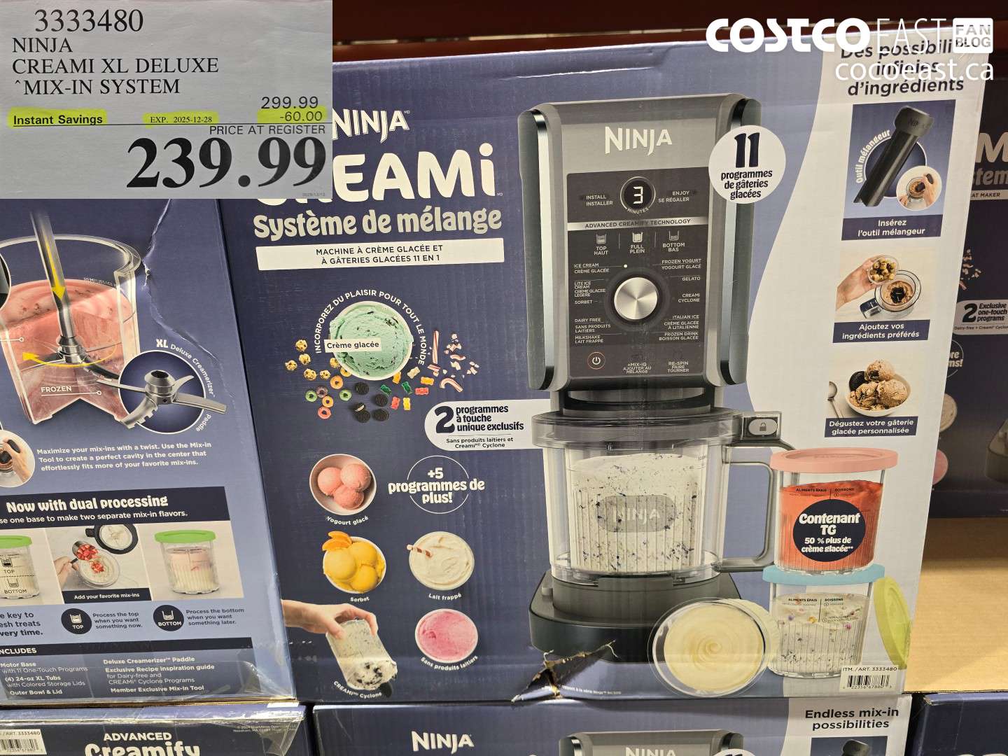 3333480 NINJA CREAMI XL DELUXE MIX-IN SYSTEM ($60.00 INSTANT SAVINGS EXPIRES ON 2025-12-28) $239.99