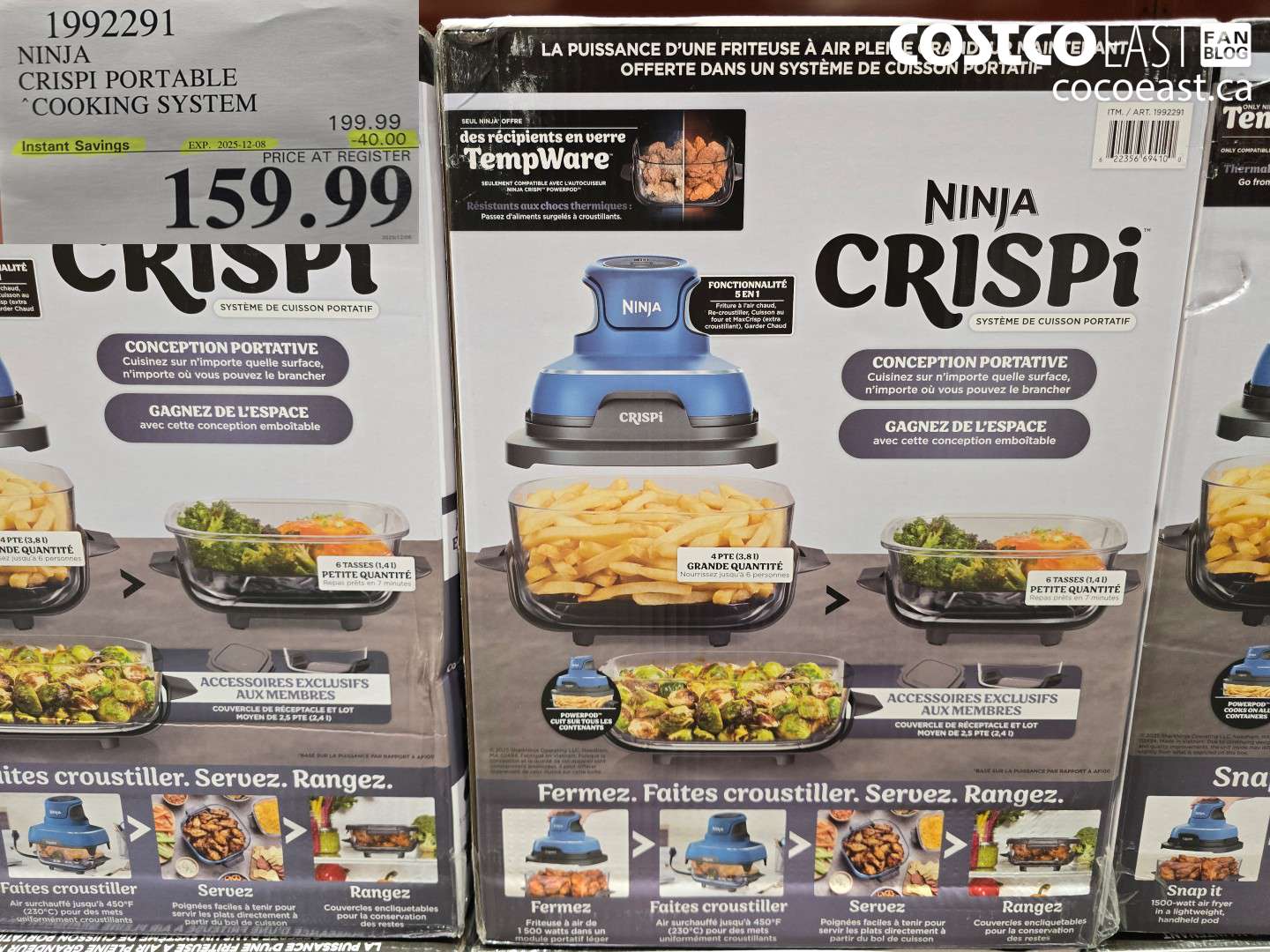 1992291 NINJA CRISPI PORTABLE COOKING SYSTEM ($40.00 INSTANT SAVINGS EXPIRES ON 2025-12-08) $159.99