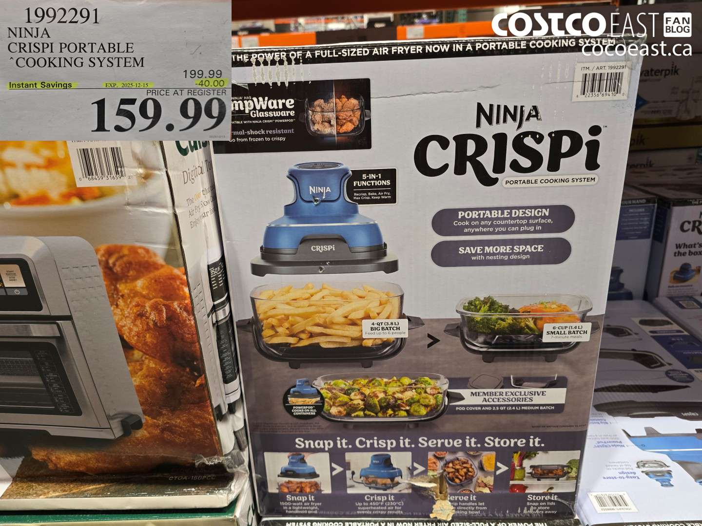 1992291 NINJA CRISPI PORTABLE COOKING SYSTEM ($40.00 INSTANT SAVINGS EXPIRES ON 2025-12-15) $159.99