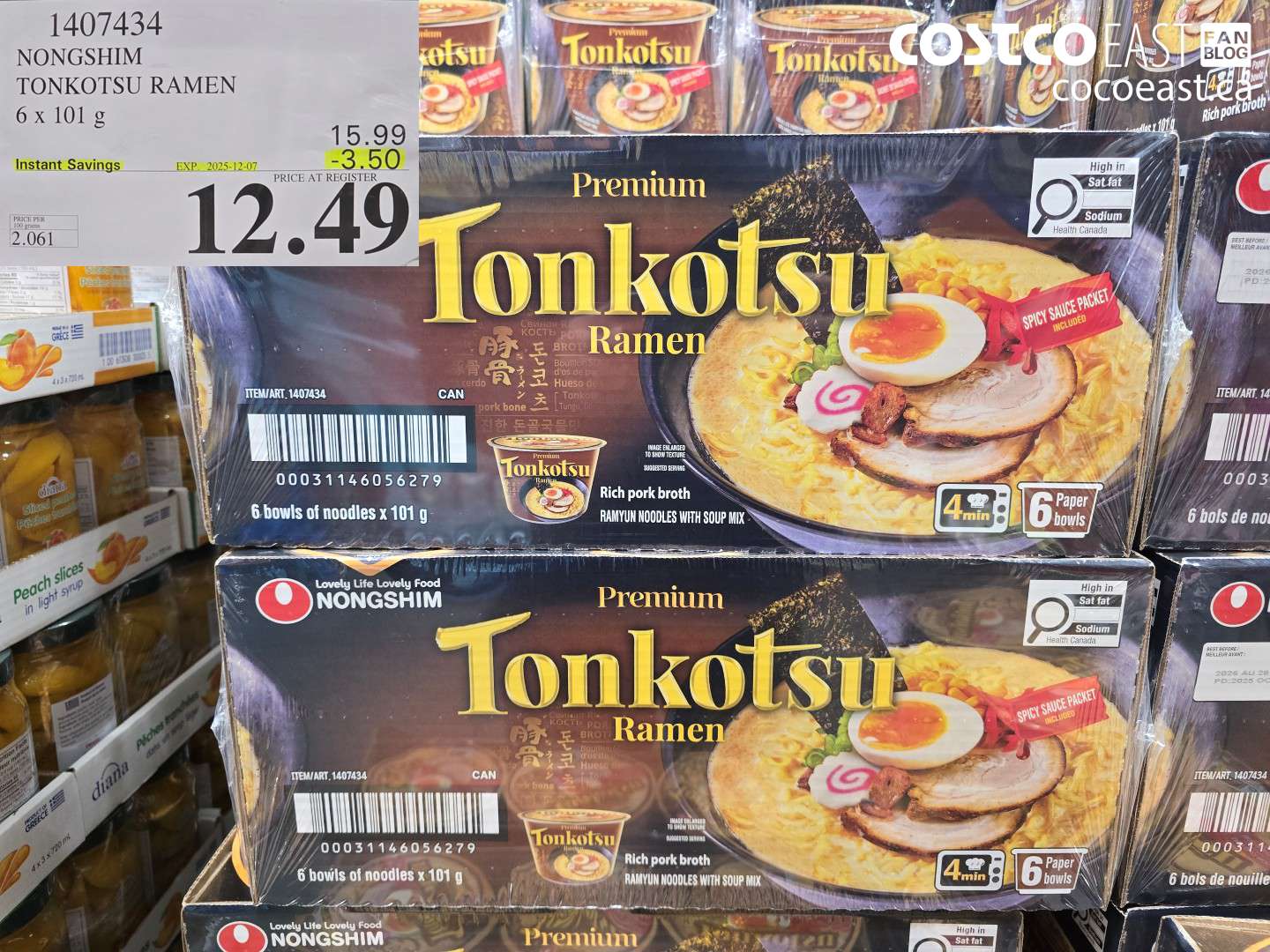 1407434 NONGSHIM TONKOTSU RAMEN 6 X 101 G ($3.50 INSTANT SAVINGS EXPIRES ON 2025-12-07) $12.49
