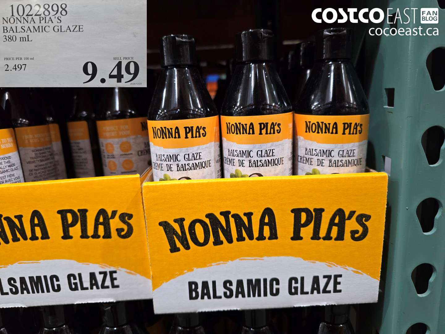 1022898 NONNA PIA'S BALSAMIC GLAZE 380 mL $9.49