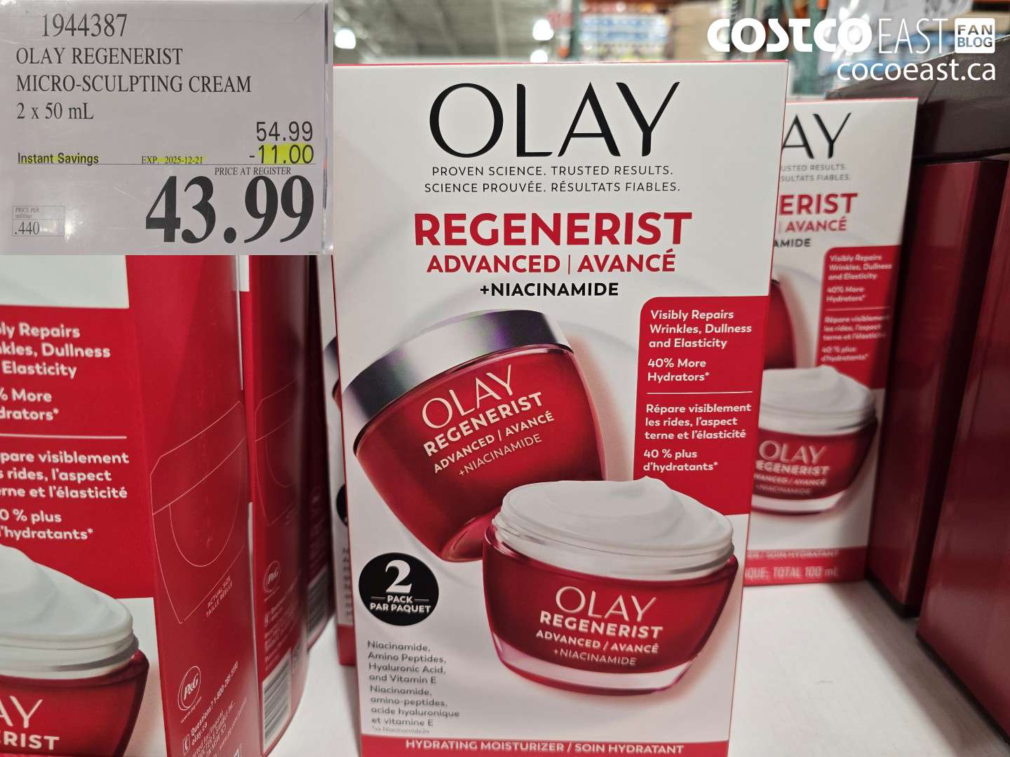 1944387 OLAY REGENERIST MICRO-SCULPTING CREAM 2x 50 ML ($11.00 INSTANT SAVINGS EXPIRES ON 2025-12-21) $43.99