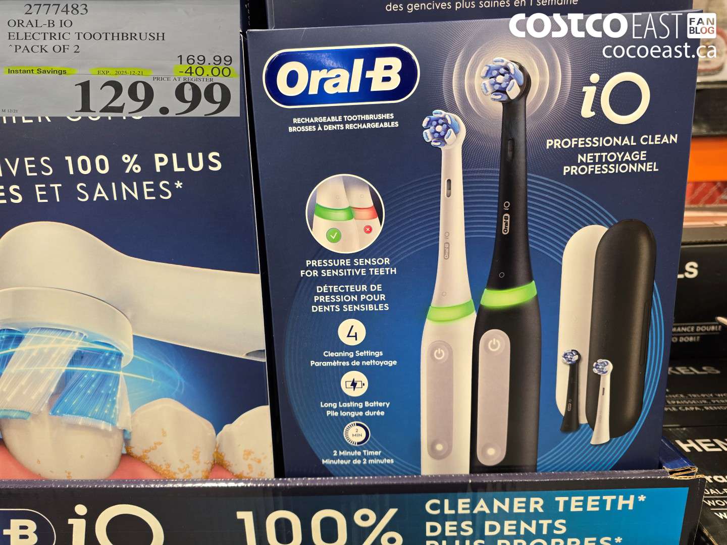 2777483 ORAL-B IO ELECTRIC TOOTHBRUSH “PACK OF 2 ($40.00 INSTANT SAVINGS EXPIRES ON 2025-12-21) $129.99