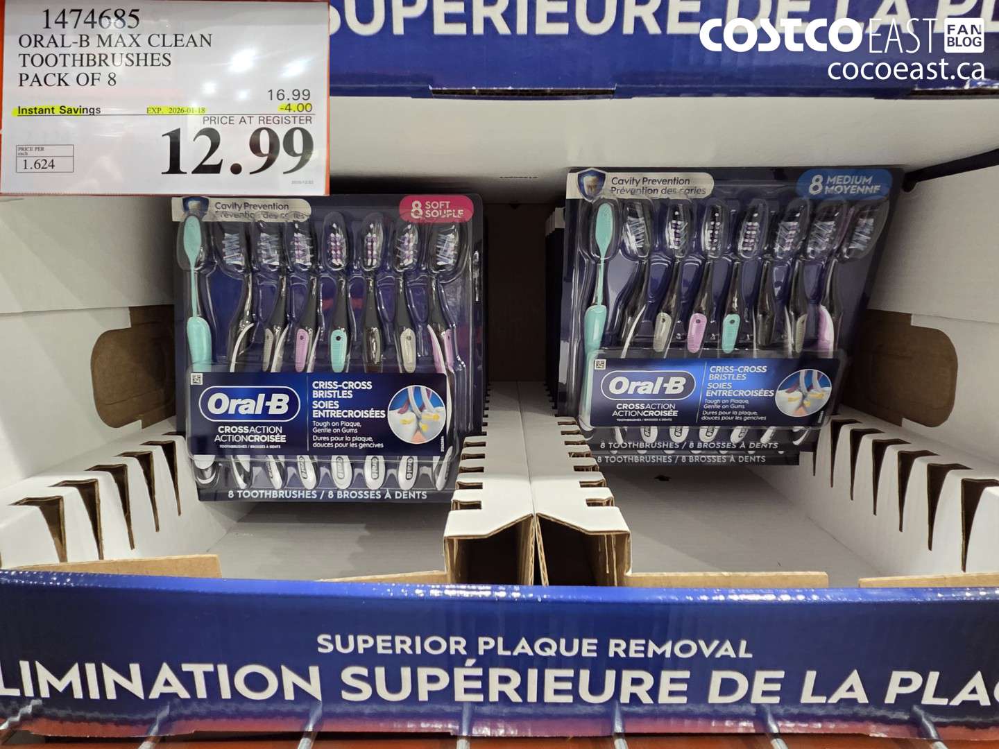 1474685 ORAL-B MAX CLEAN TOOTHBRUSHES PACK OF 8 ($4.00 INSTANT SAVINGS EXPIRES ON 2026-01-18) $12.99