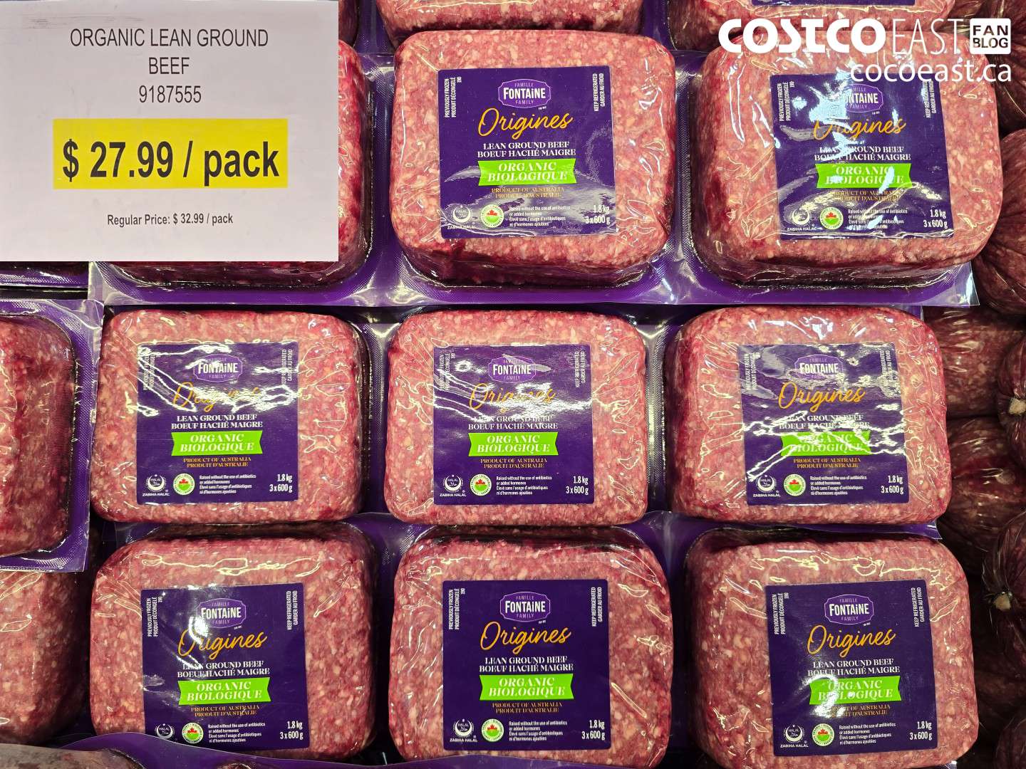 9187555 ORGANIC LEAN GROUND BEEF ***DISCOUNT PER KG*** 9187555 ($5.00 INSTANT SAVINGS)