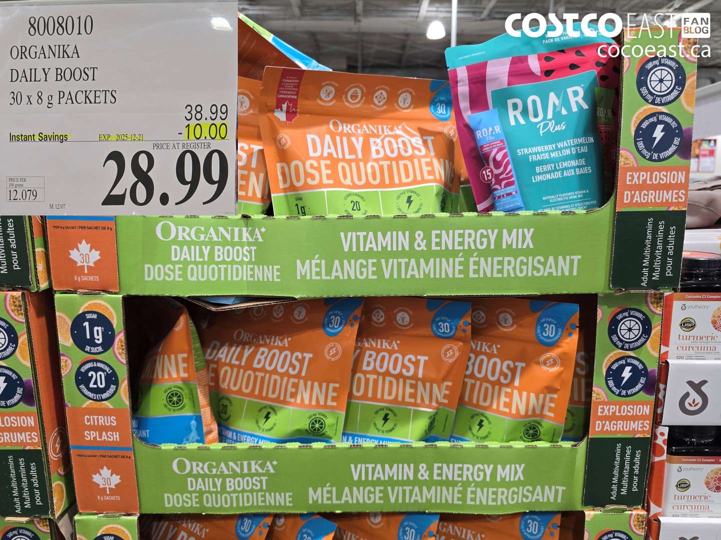 8008010 ORGANIKA DAILY BOOST 30 x 8 g PACKETS ($10.00 INSTANT SAVINGS EXPIRES ON 2025-12-21) $28.99