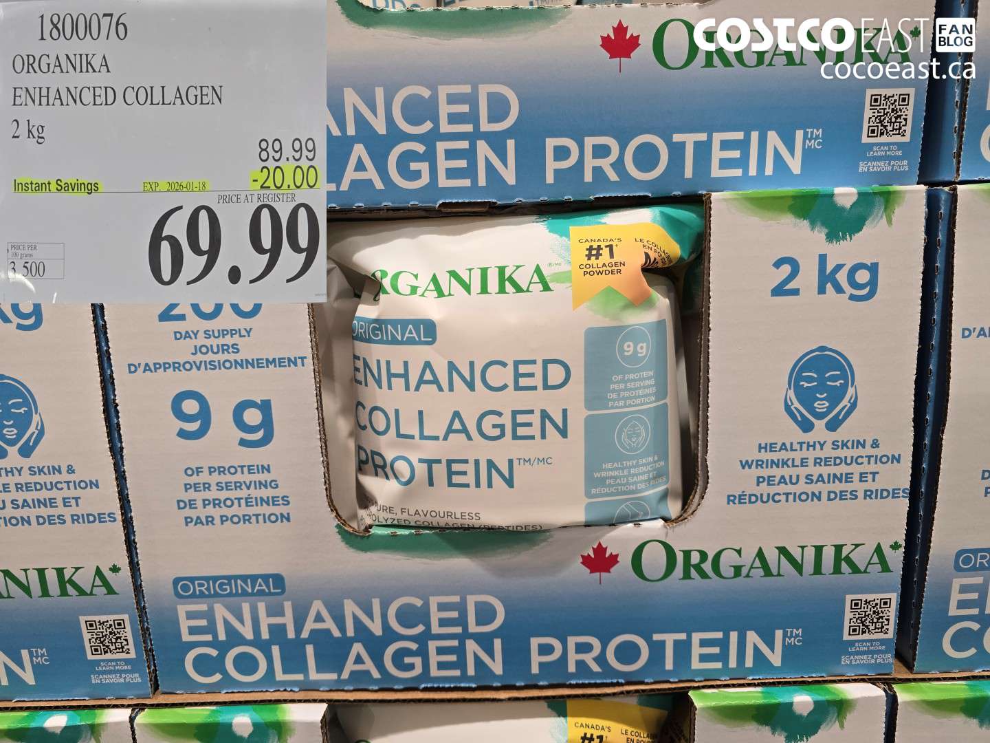 1800076 ORGANIKA ENHANCED COLLAGEN 2kg ($20.00 INSTANT SAVINGS EXPIRES ON 2026-01-18) $69.99