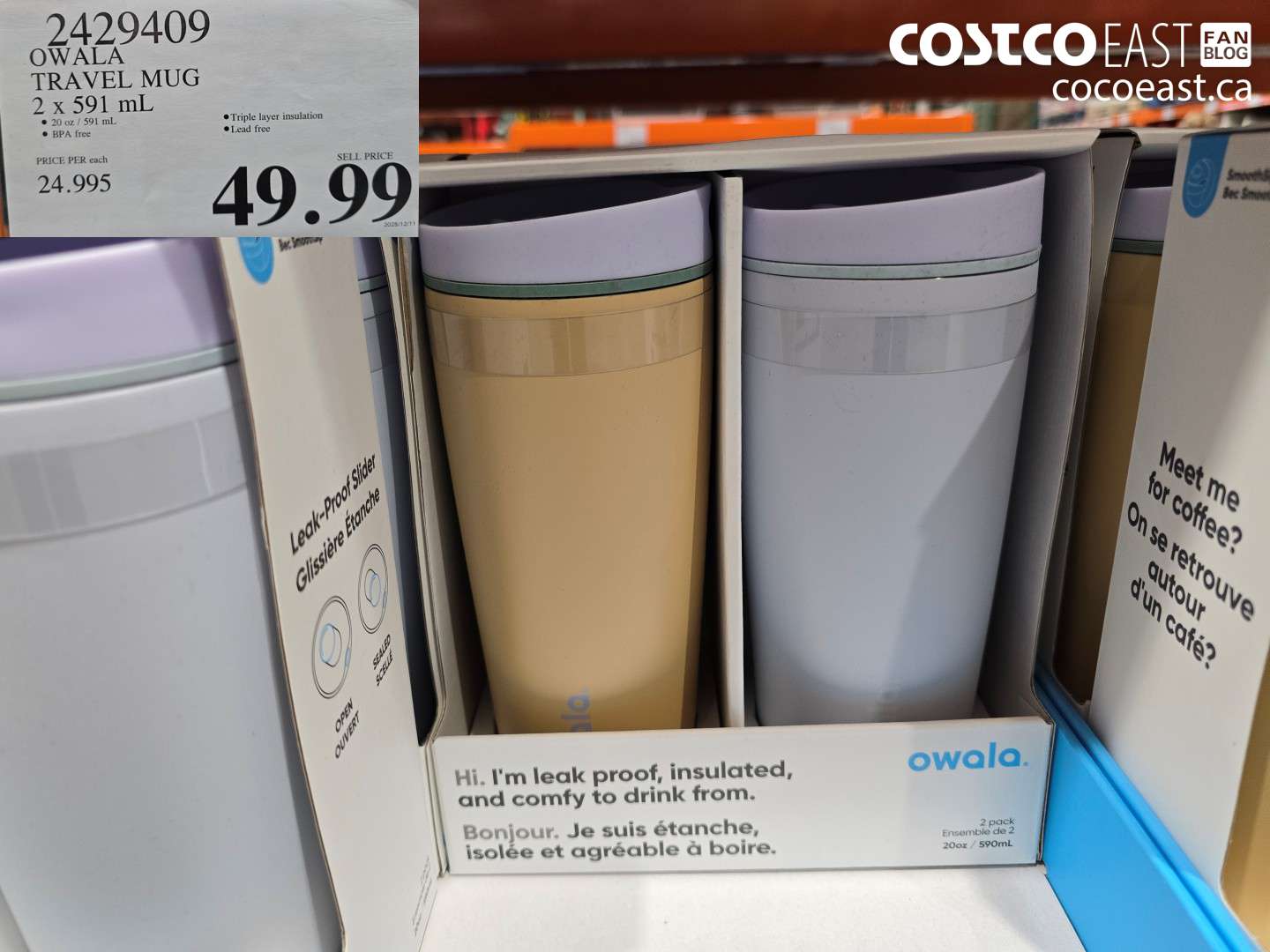 2429409 OWALA TRAVEL MUG 2 X 591 ML $49.99