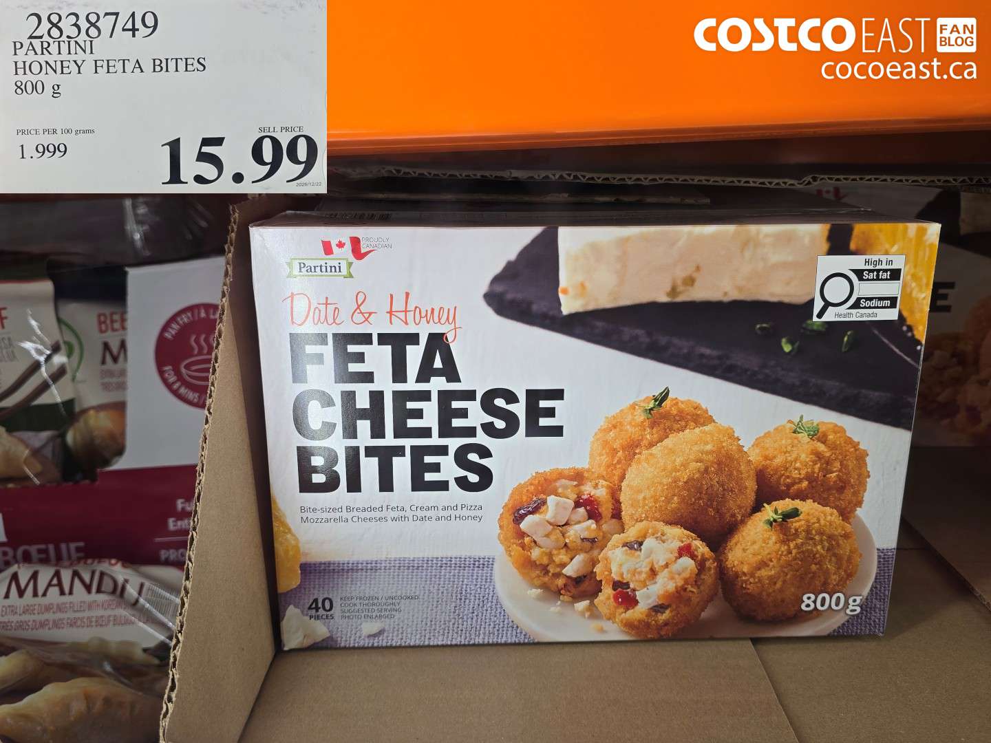 2838749 PARTINI HOT HONEY FETA BITES 800 g $15.99