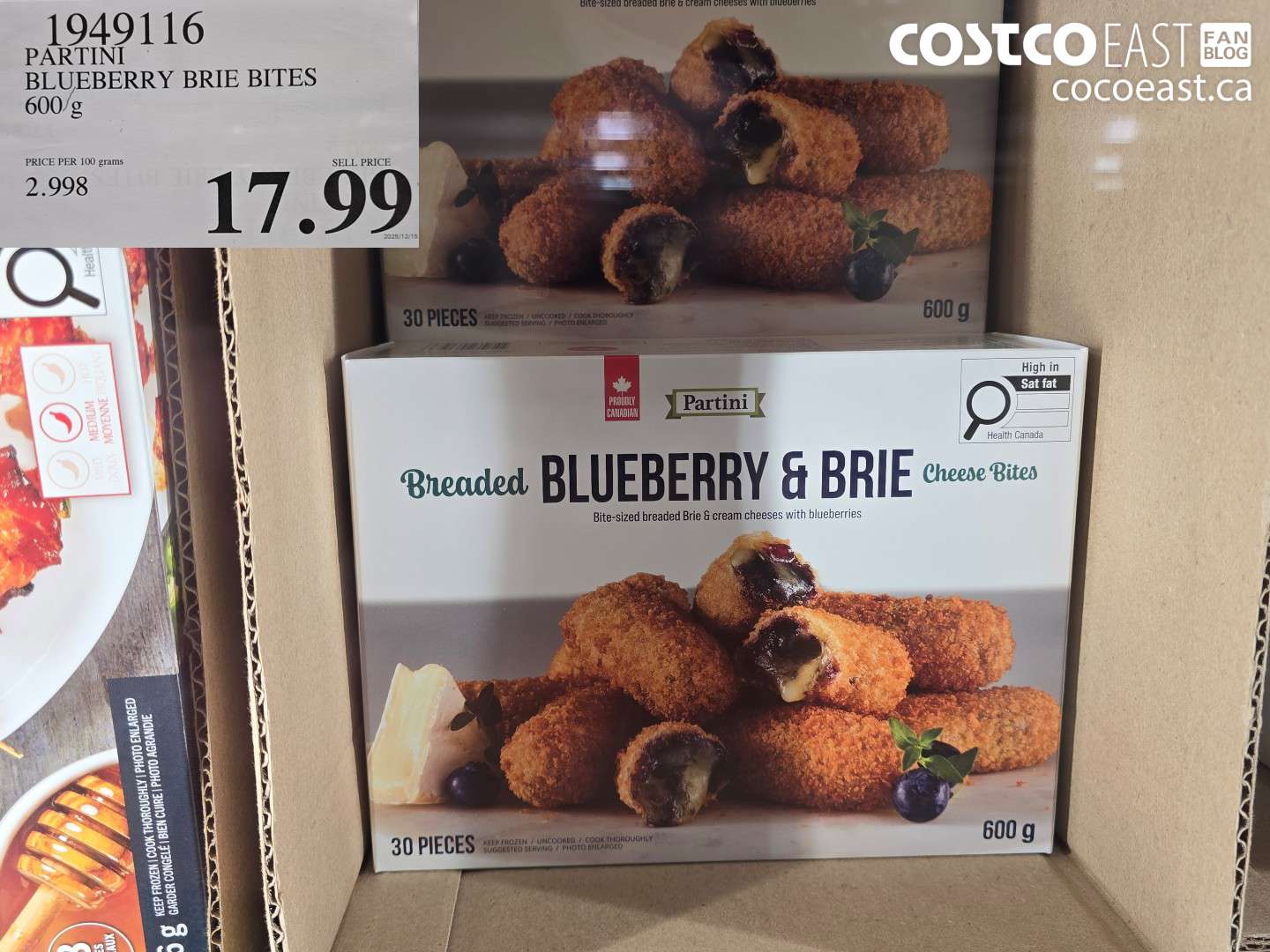 1949116 PARTIN BLUEBERRY BRIE BITES 600 g $17.99