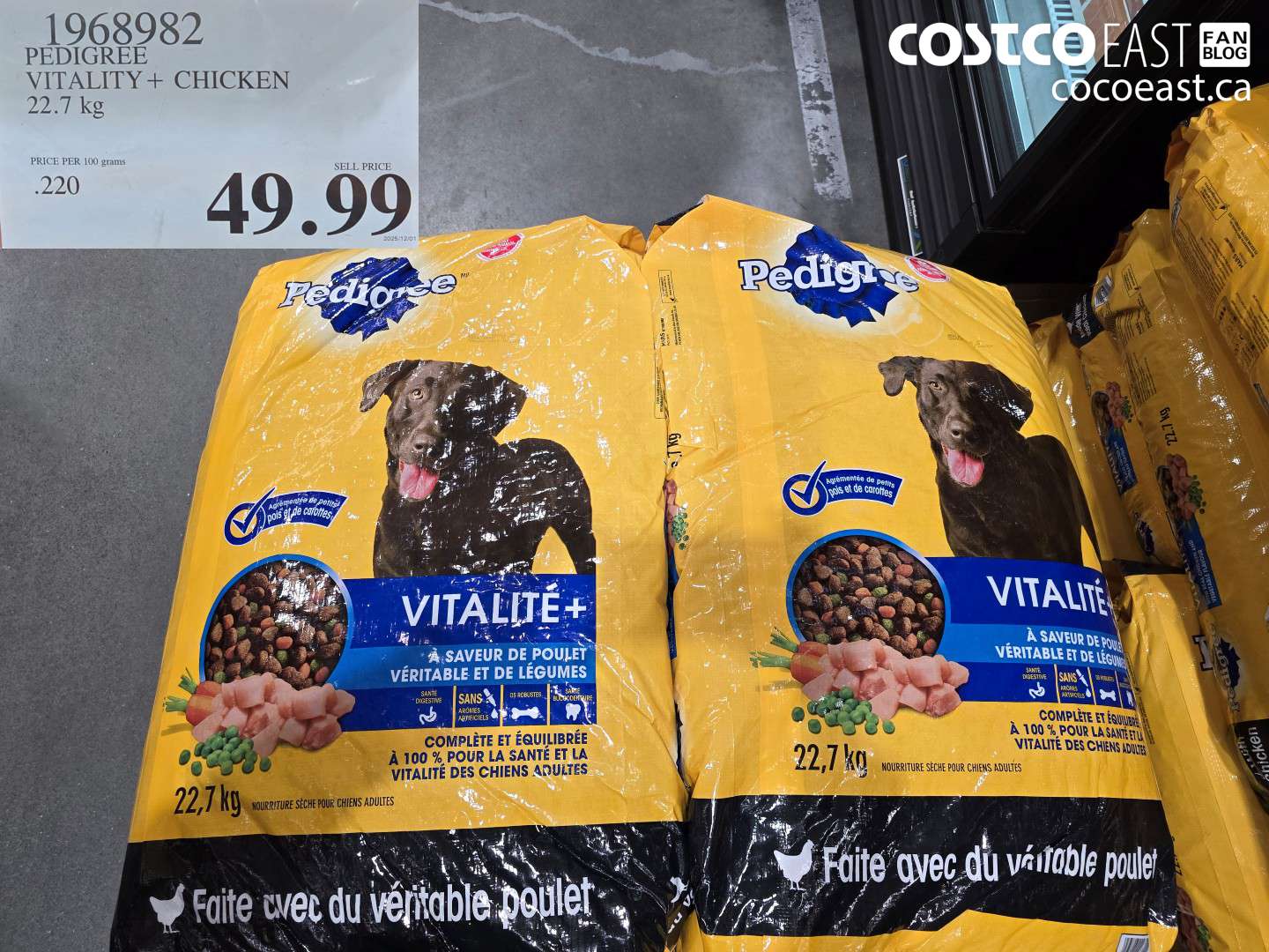 1968982 PEDIGREE VITALITY + CHICKEN 22.7 kg $49.99