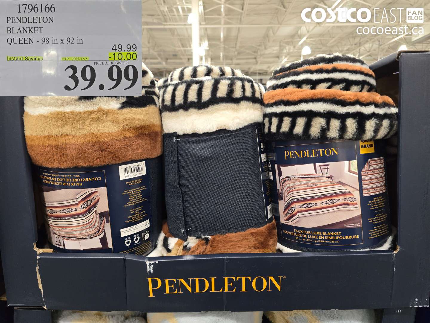 1796166 PENDLETON BLANKET QUEEN 98 IN X 92 IN ($10.00 INSTANT SAVINGS EXPIRES ON 2025-12-21) $39.99