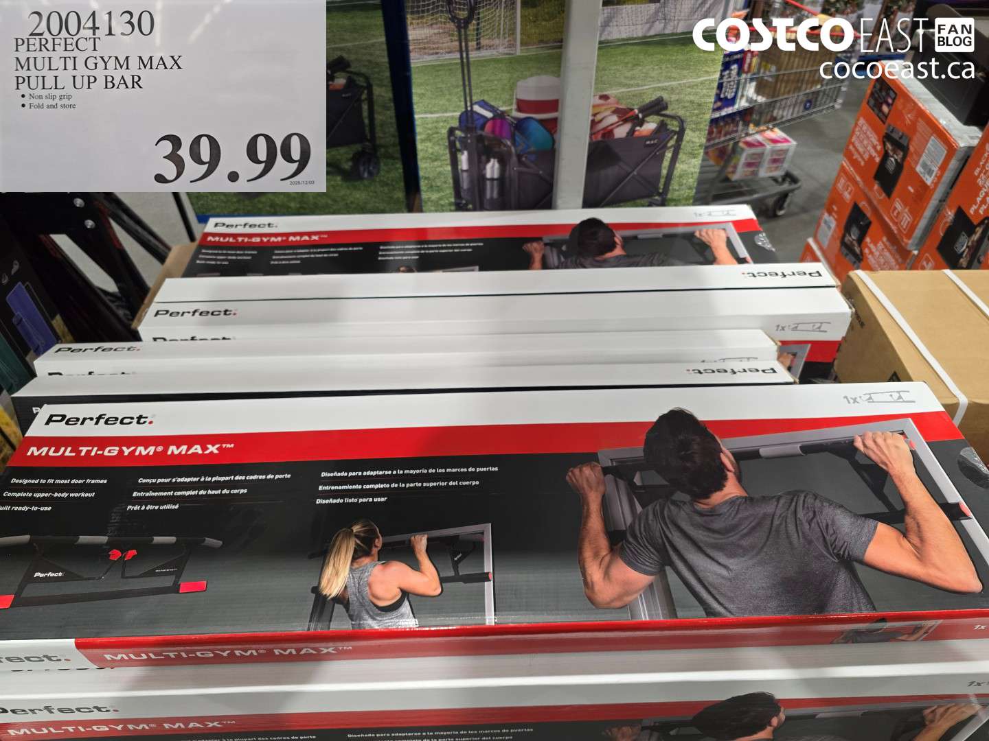 2004130 PERFECT MULTI GYM MAX PULL UP BAR $39.99