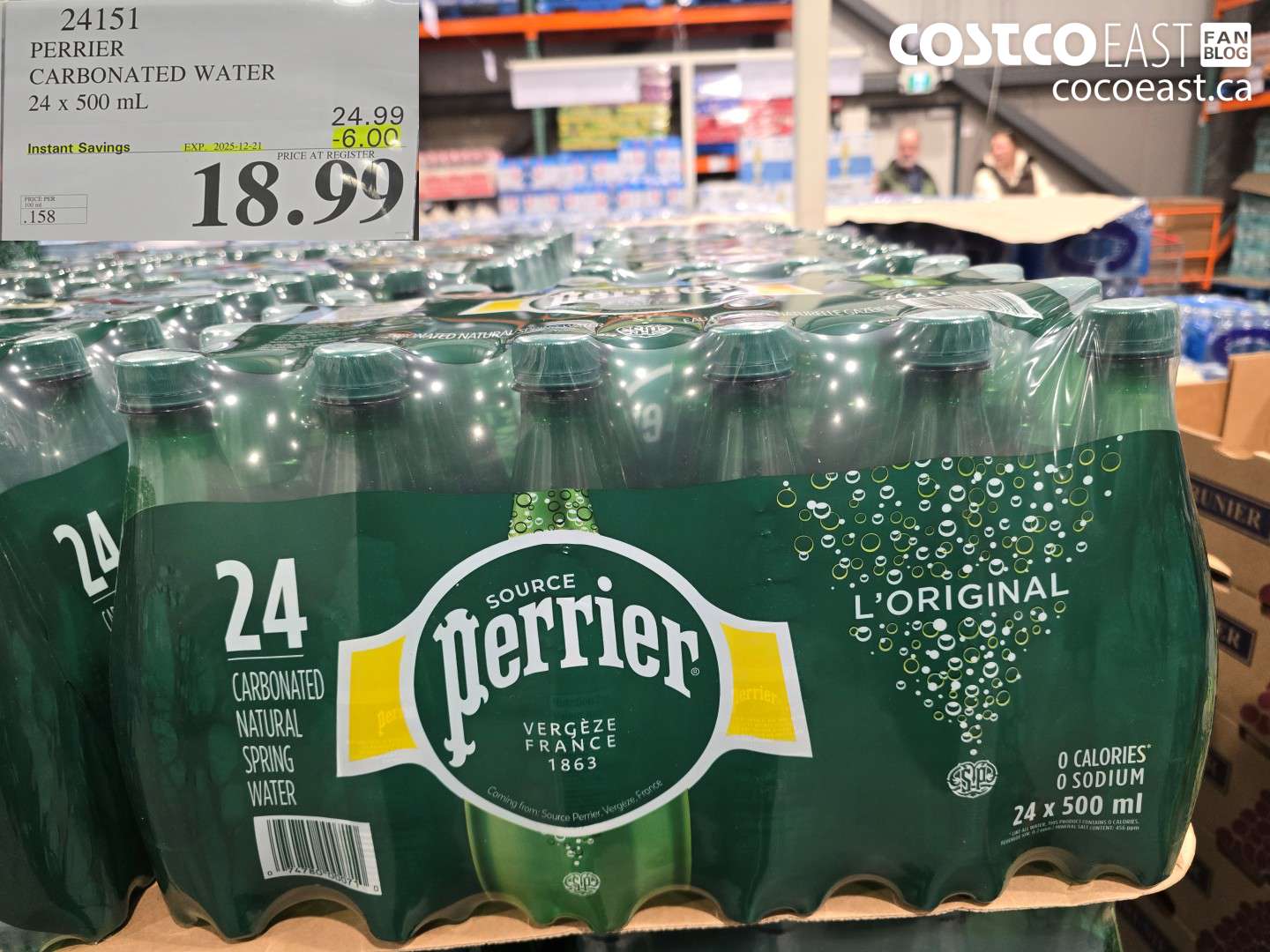 24151 PERRIER SPARKLING WATER 24 x 500 mL ($6.00 INSTANT SAVINGS EXPIRES ON 2025-12-21) $18.99