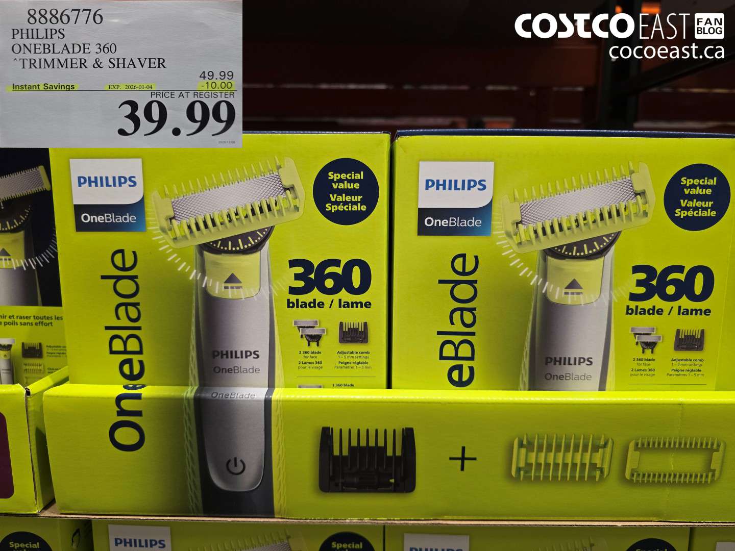 8886776 PHILIPS ONEBLADE 360 TRIMMER & SHAVER ($10.00 INSTANT SAVINGS EXPIRES ON 2025-12-21) $39.99