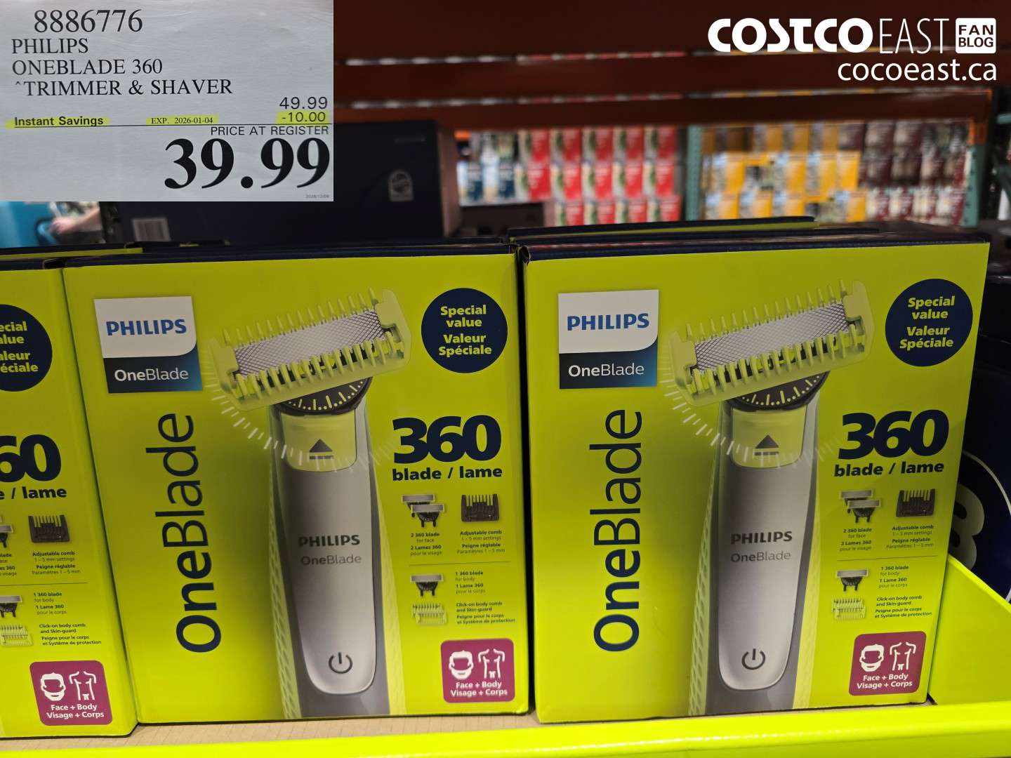 8886776 PHILIPS ONEBLADE 360 TRIMMER & SHAVER ($10.00 INSTANT SAVINGS EXPIRES ON 2026-01-04) $39.99