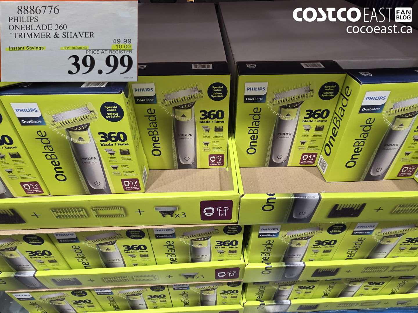 8886776 PHILIPS ONEBLADE 360 TRIMMER & SHAVER ($10.00 INSTANT SAVINGS EXPIRES ON 2026-01-04) $39.99