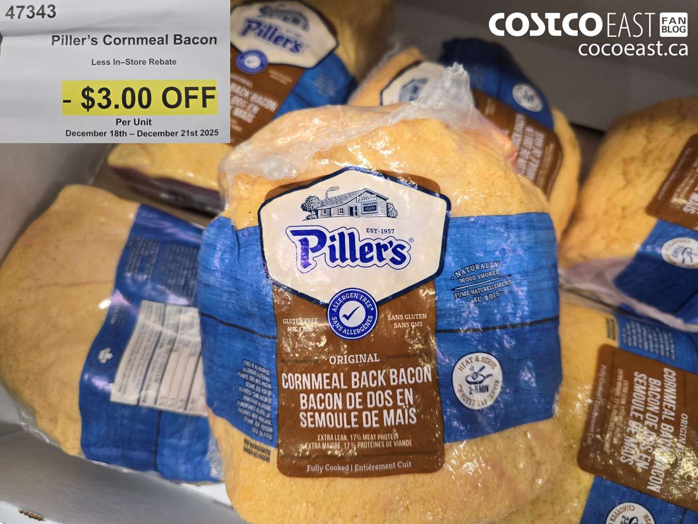 47343 PILLER'S CORNMEAL BACON ($3.00 INSTANT SAVINGS)