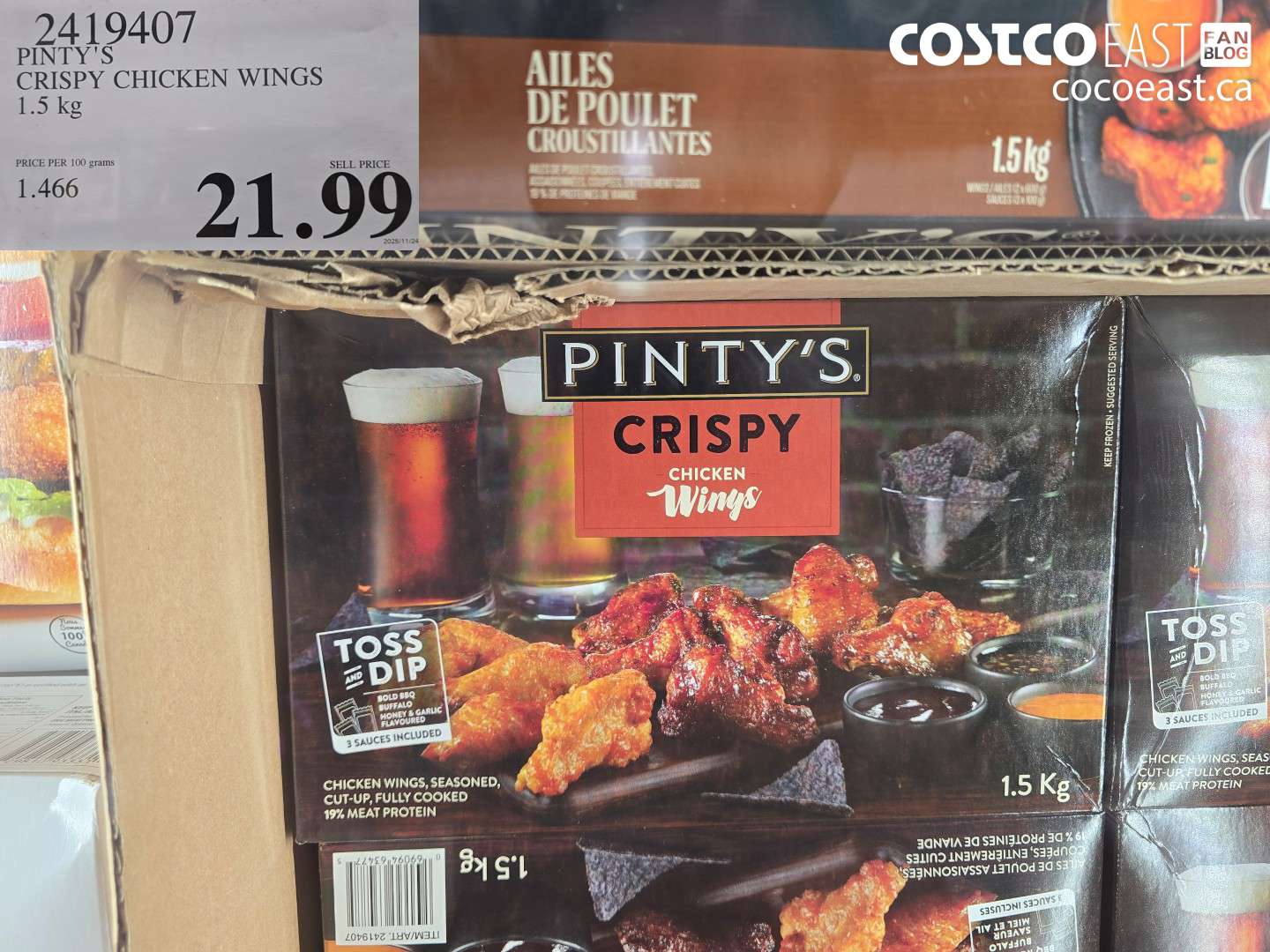 2419407 PINTY'S CRISPY CHICKEN WINGS 1.5 kg $21.99