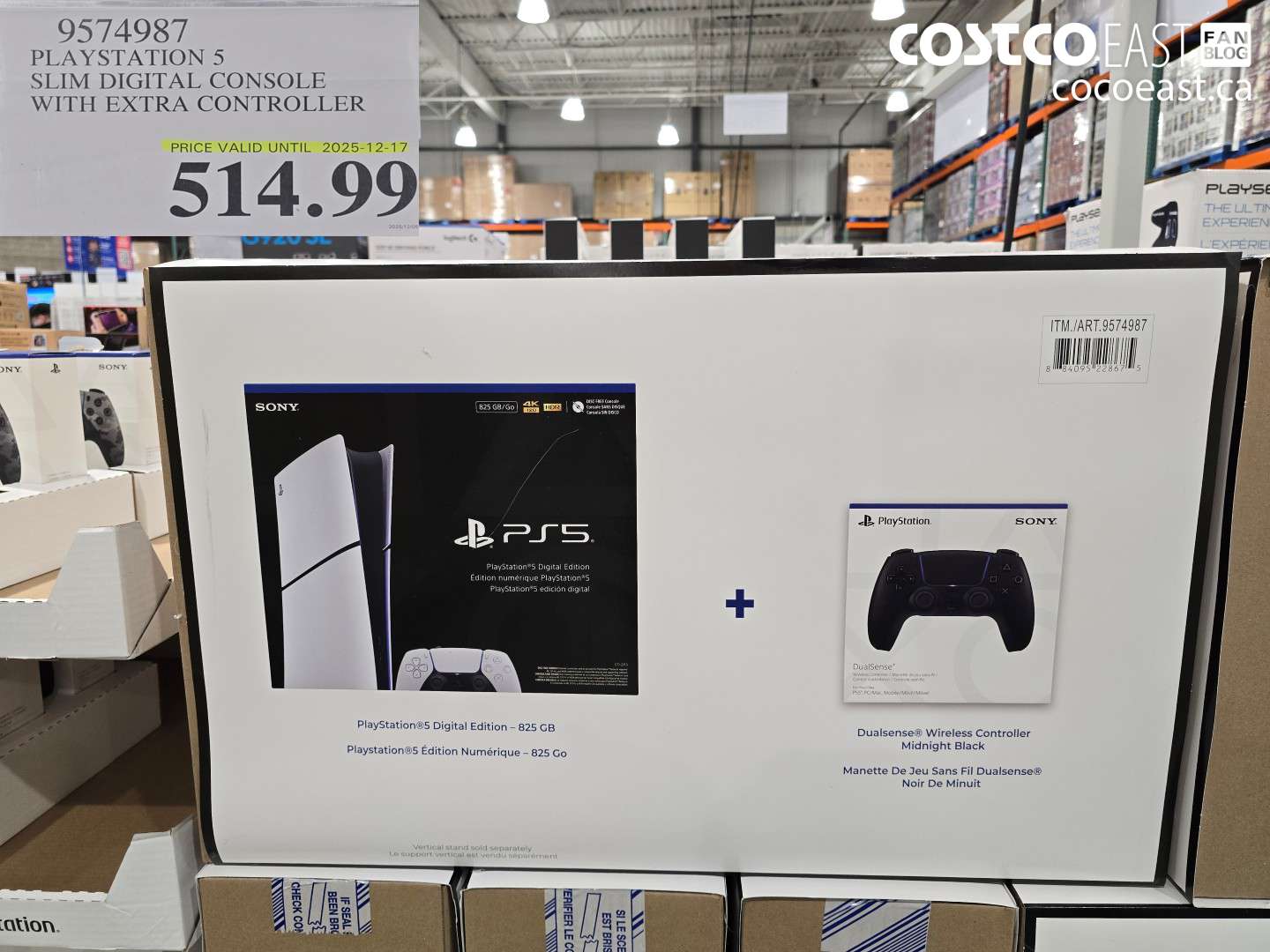 9574987 PLAYSTATION 5 SLIM DIGITAL CONSOLE WITH EXTRA CONTROLLER $514.99