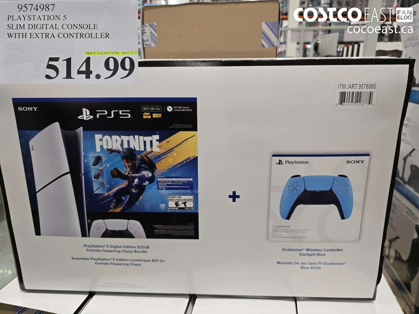 9574987 PLAYSTATION 5 SLIM DIGITAL CONSOLE WITH EXTRA CONTROLLER $514.99